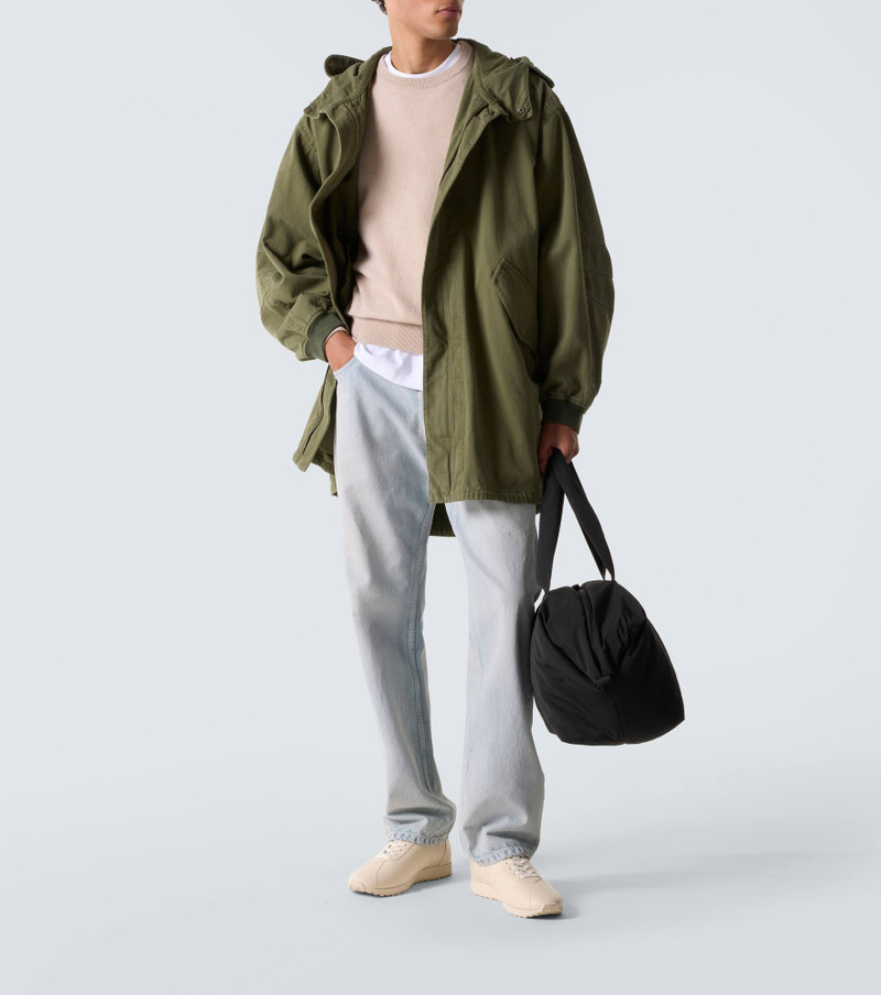 The Row Mica Leather Sneakers Cream outlook