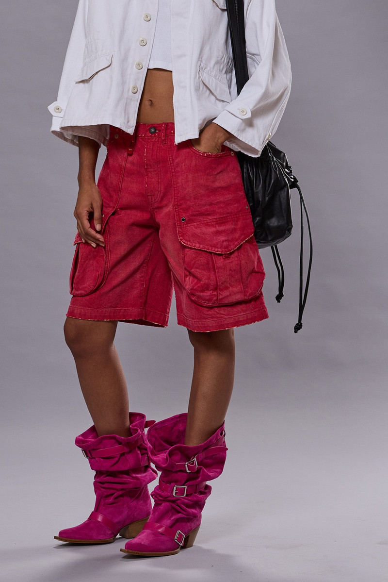 R13 MULTI POCKET BAGGY SHORT - VIVID RED outlook