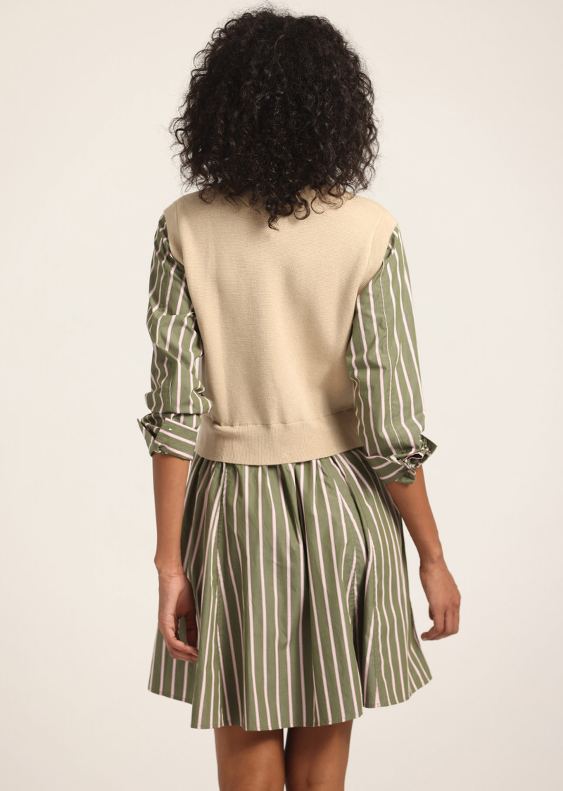 DEREK LAM 10 CROSBY CRESSIDA MIXED MEDIA DRESS outlook