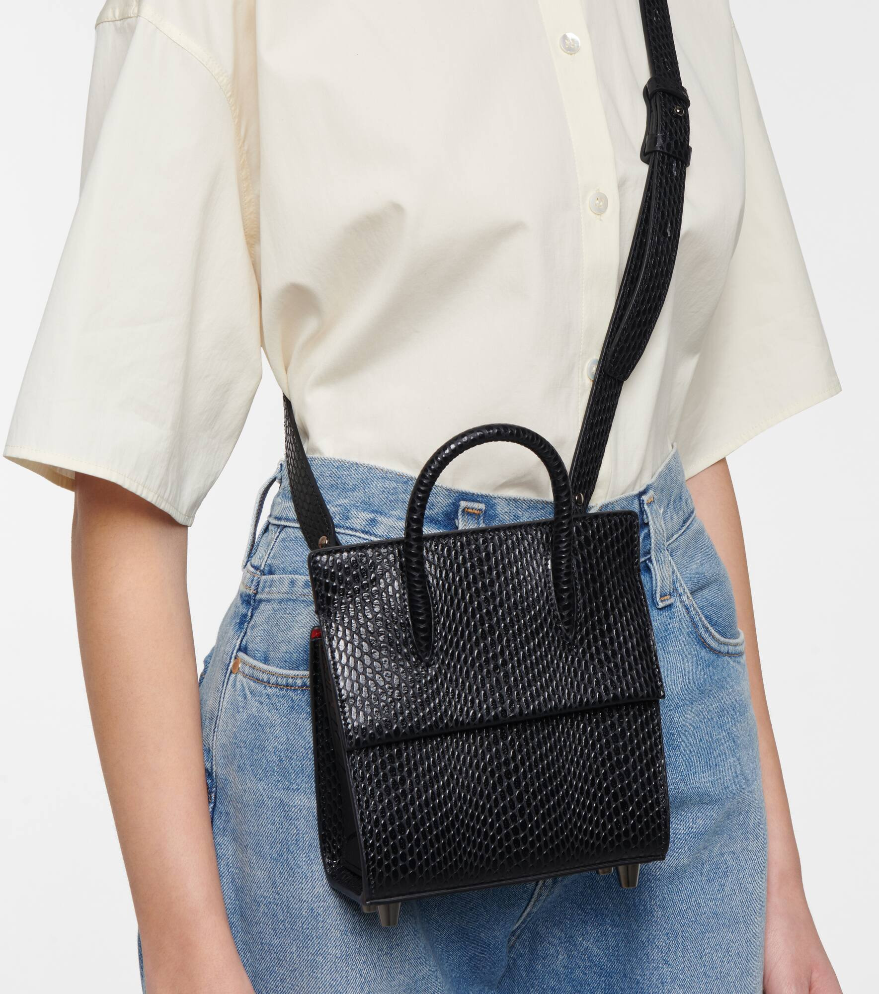 Paloma Mini snake-effect leather tote - 2