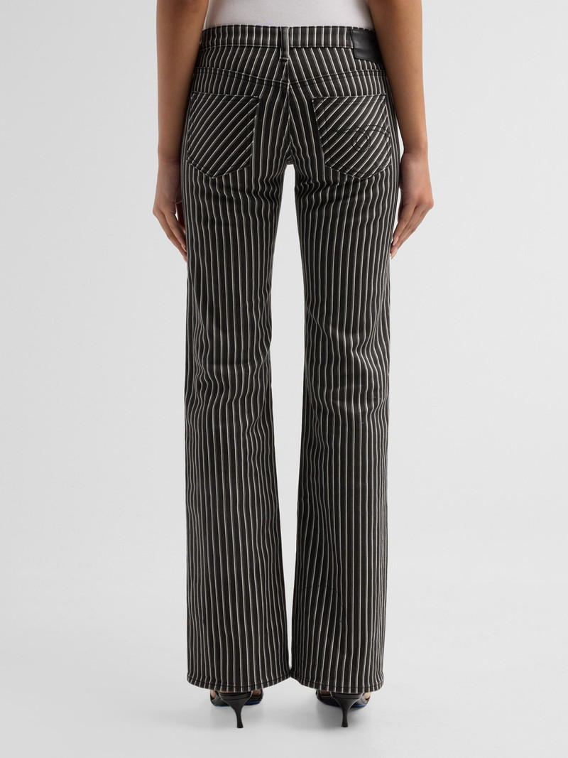 Women's Boy Flare Striped Jeans - Black Stretch Morning Stripe 3