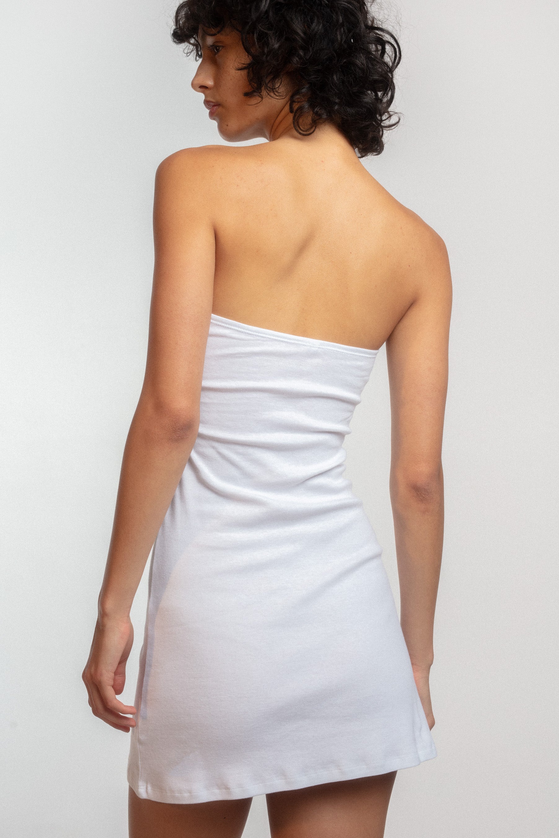 The Tube Dress: Cotton Jersey White - 5