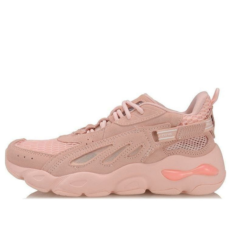 (WMNS) Li-Ning New York Fashion Week Breathable Lightweight Casual Dad Shoes Pink AGLP104-2 - 1