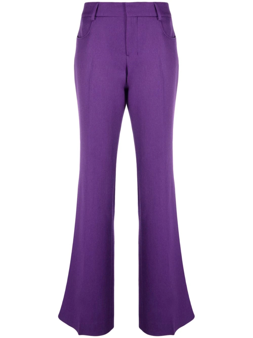 flared twill trousers - 1