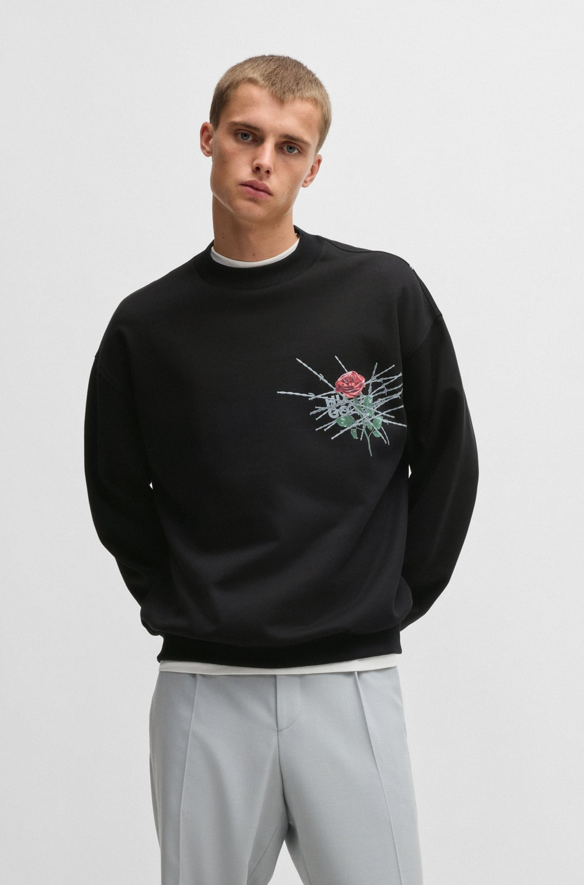 COTTON-TERRY RELAXED-FIT SWEATSHIRT WITH SEASONAL PRINTS - 2