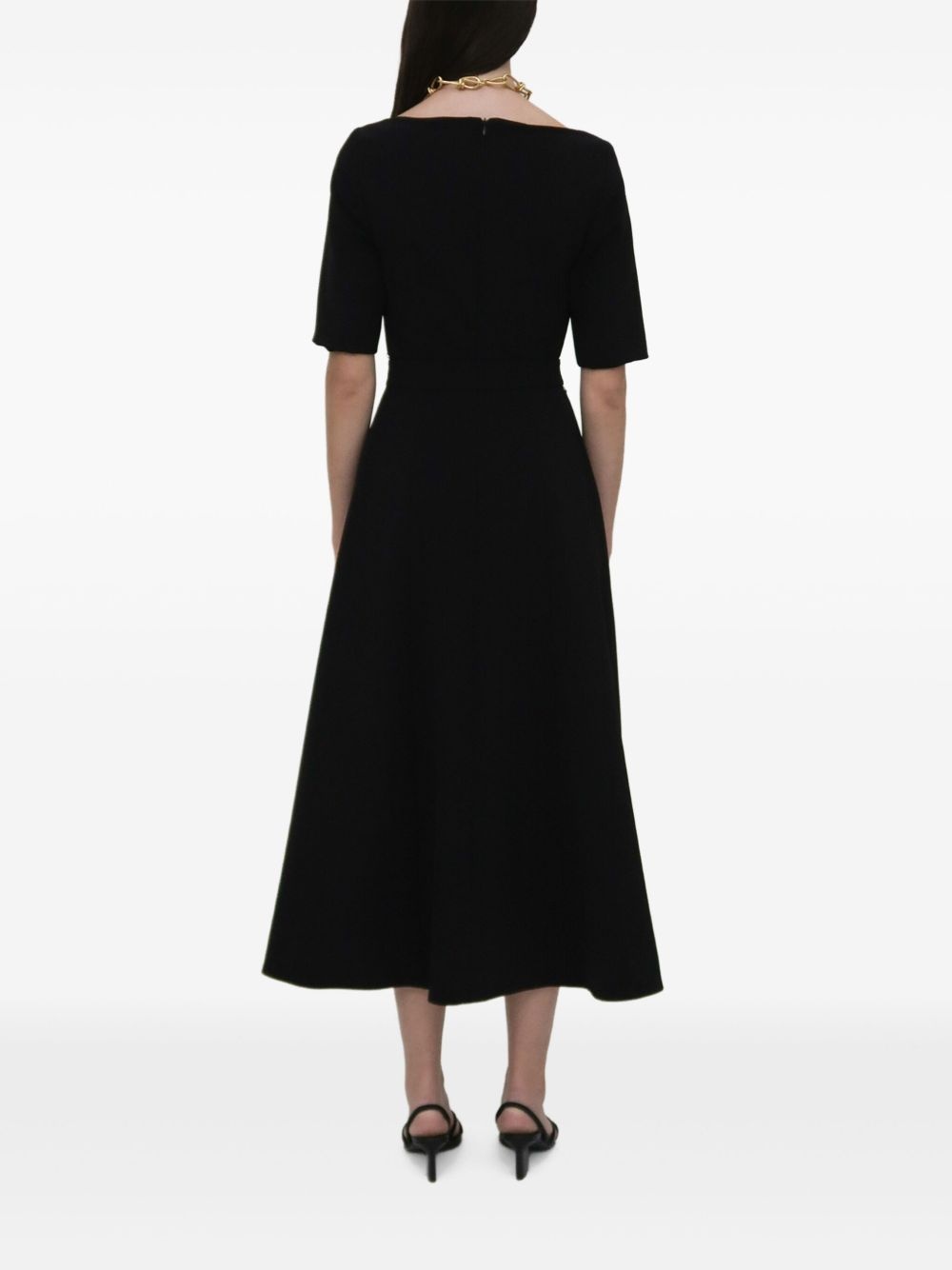 square-neck buttoned dress - 4