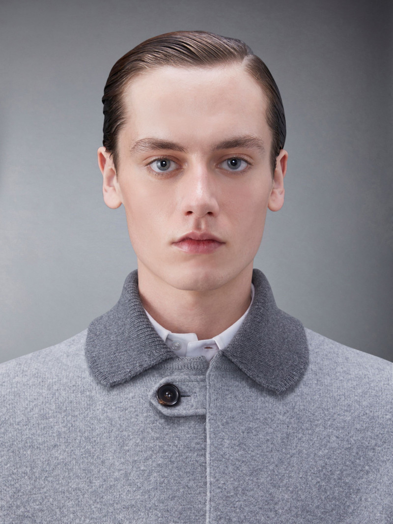 Boiled Wool Milano Stitch 4-Bar Car Coat 5