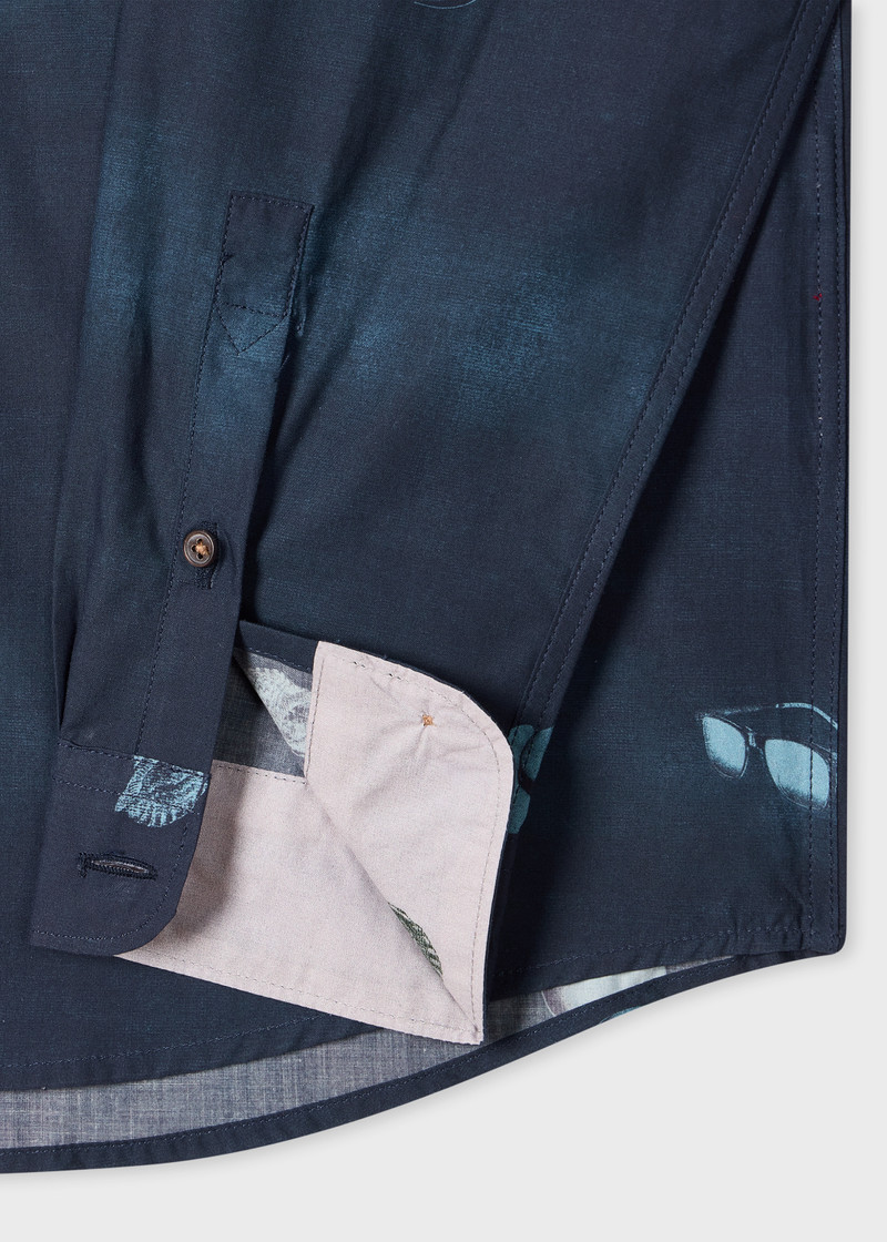 Paul Smith Navy 'Sunbleached Snaps' Poplin Shirt outlook