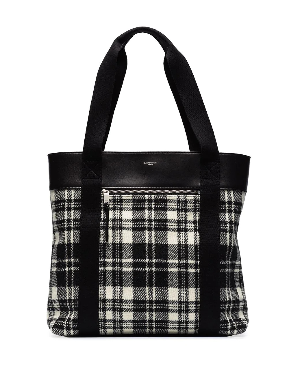 tartan check pattern tote - 1