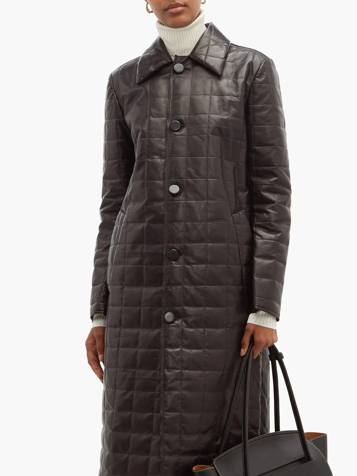 Quilted-leather down-filled coat - 6