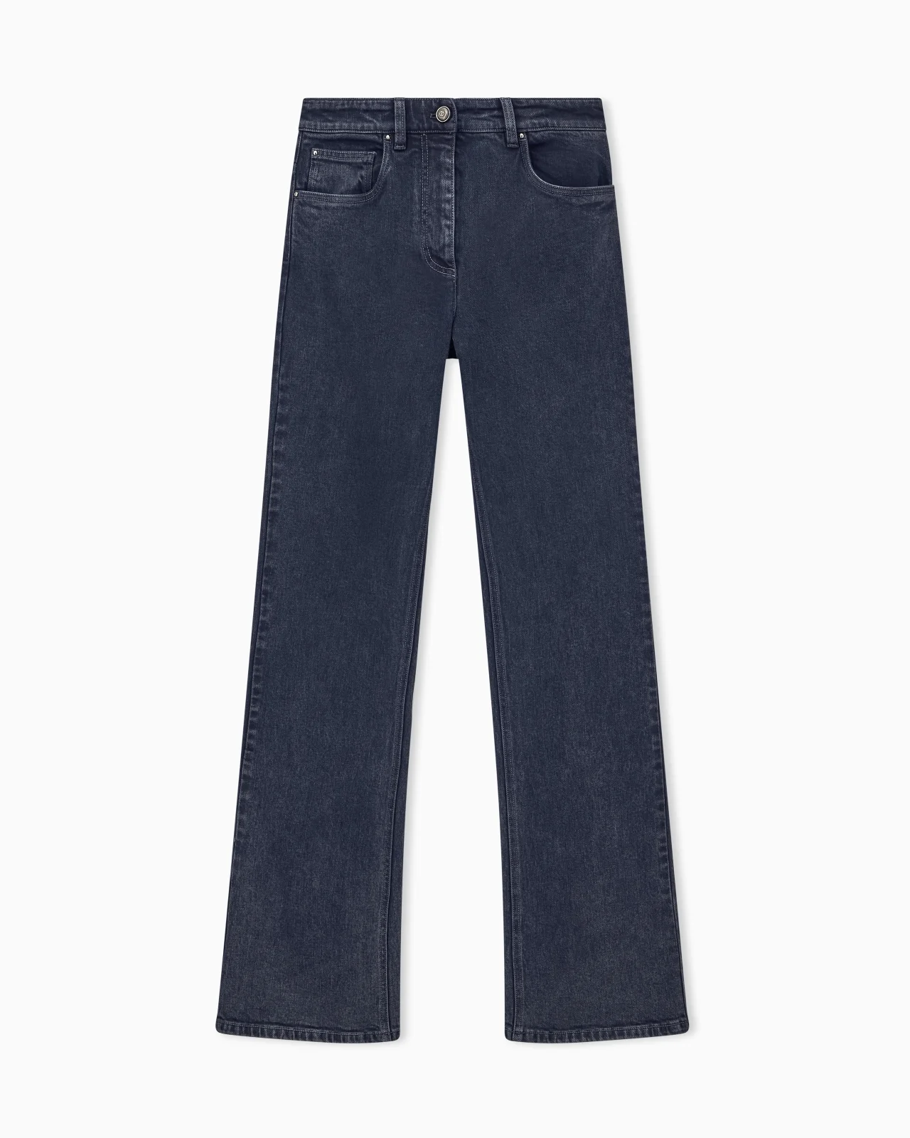 SLIM-FIT FLARE JEANS IN OVERDYED STRETCH COTTON DENIM - 1