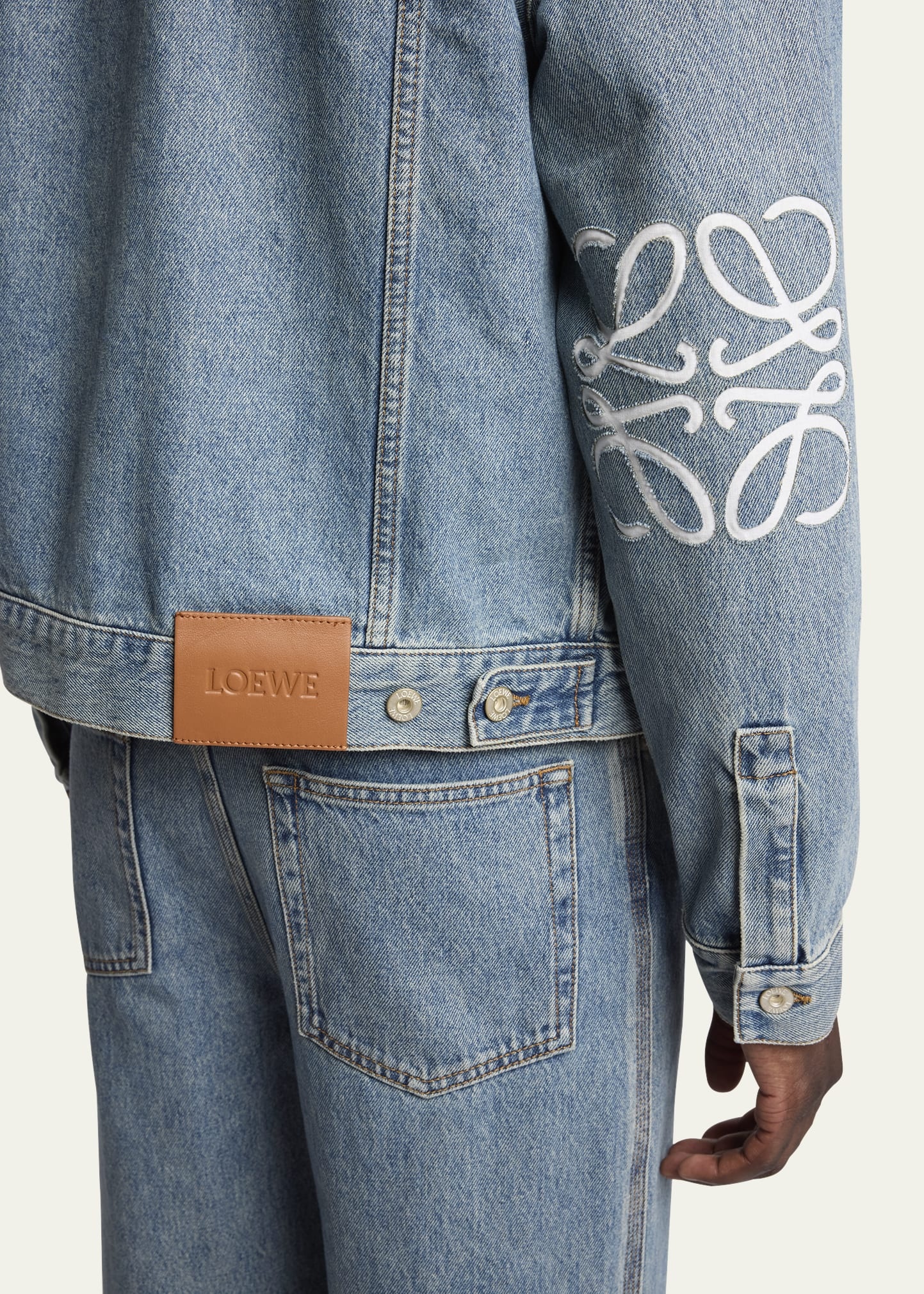 Men's Anagram Elbow Trucker Jacket - 5