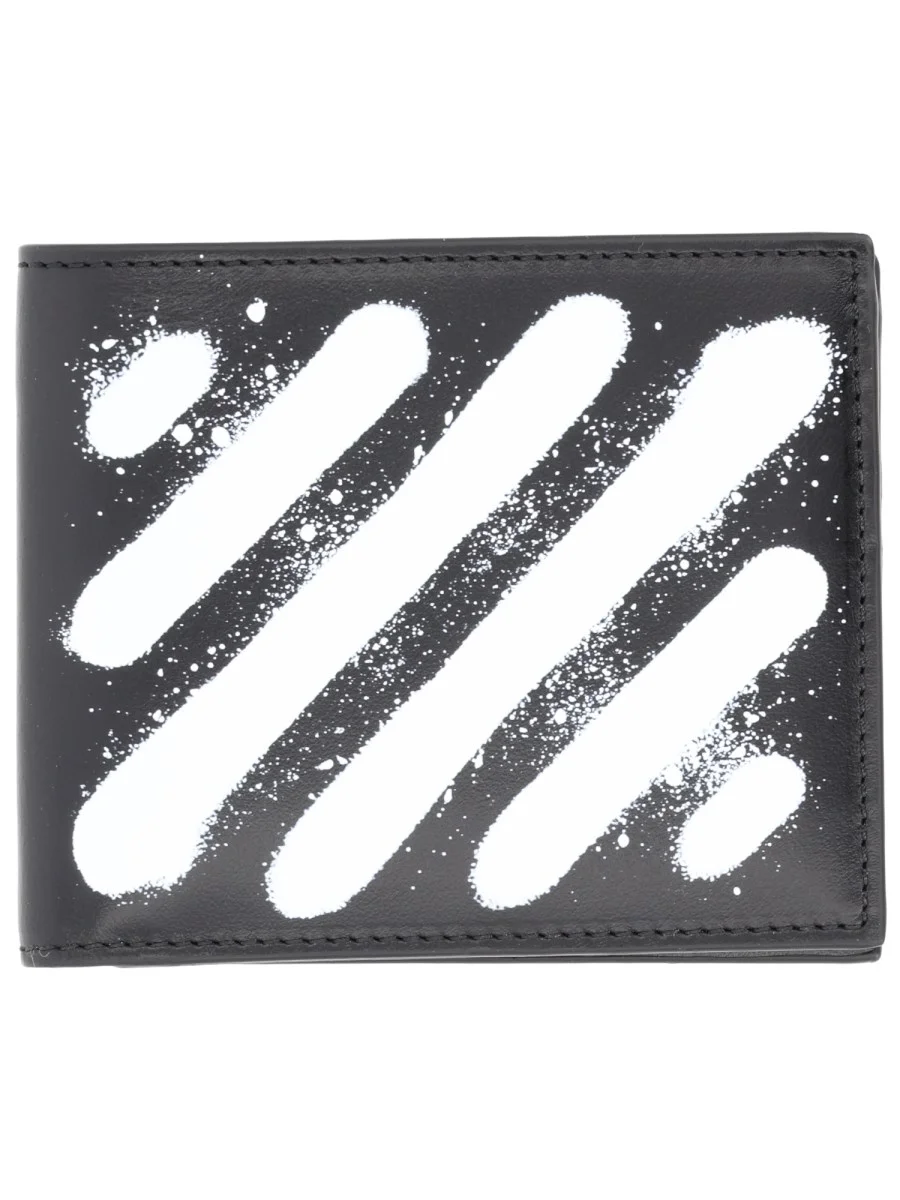 "DIAGONAL SPRAY" LEATHER WALLET - 1