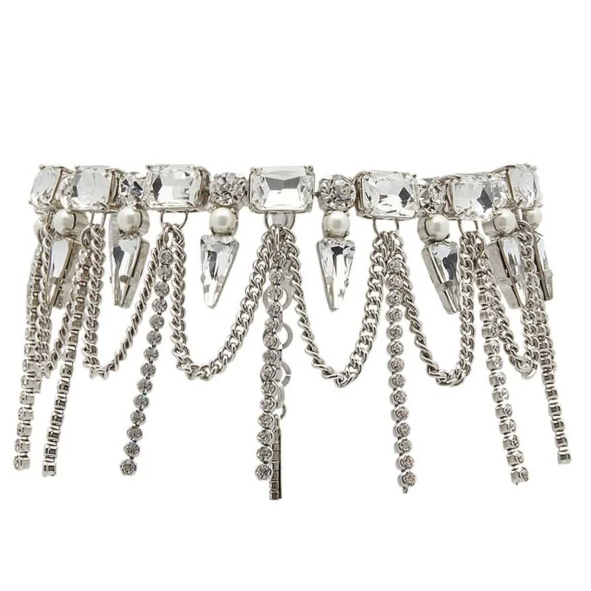 Crystal-Layered Chocker Necklace - 1