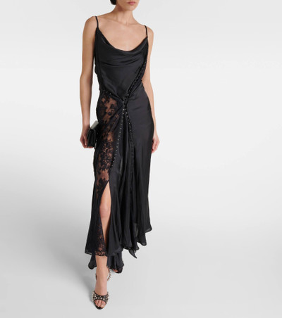 Y/Project Lace-trimmed asymmetric maxi dress outlook