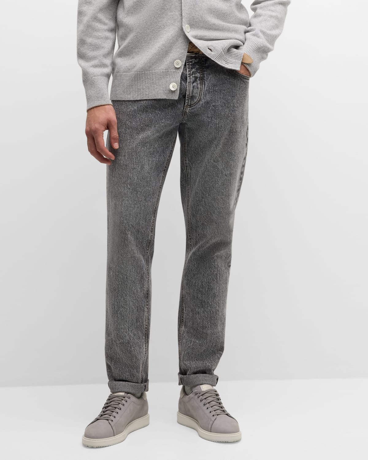 Men's Low-Top Leather Sneakers - 2