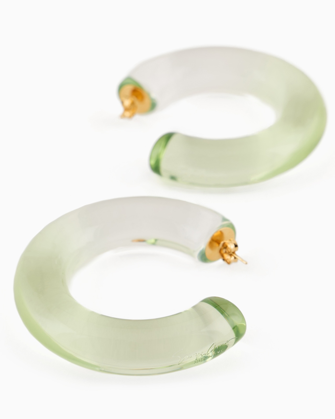 CLEAR RESIN SEMI-CIRCULAR EARRINGS - 2
