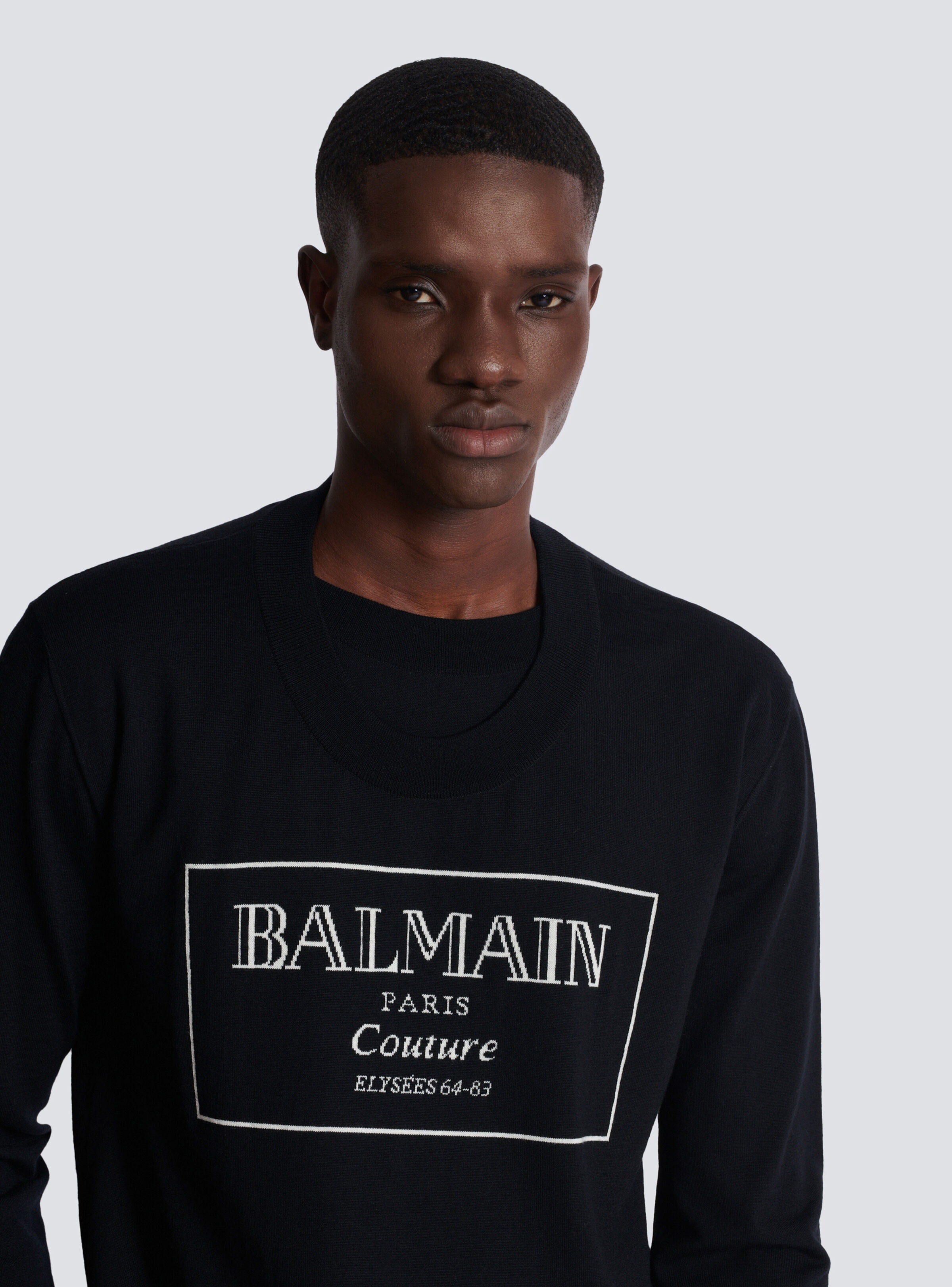 Knit jumper with Balmain Couture label - 7