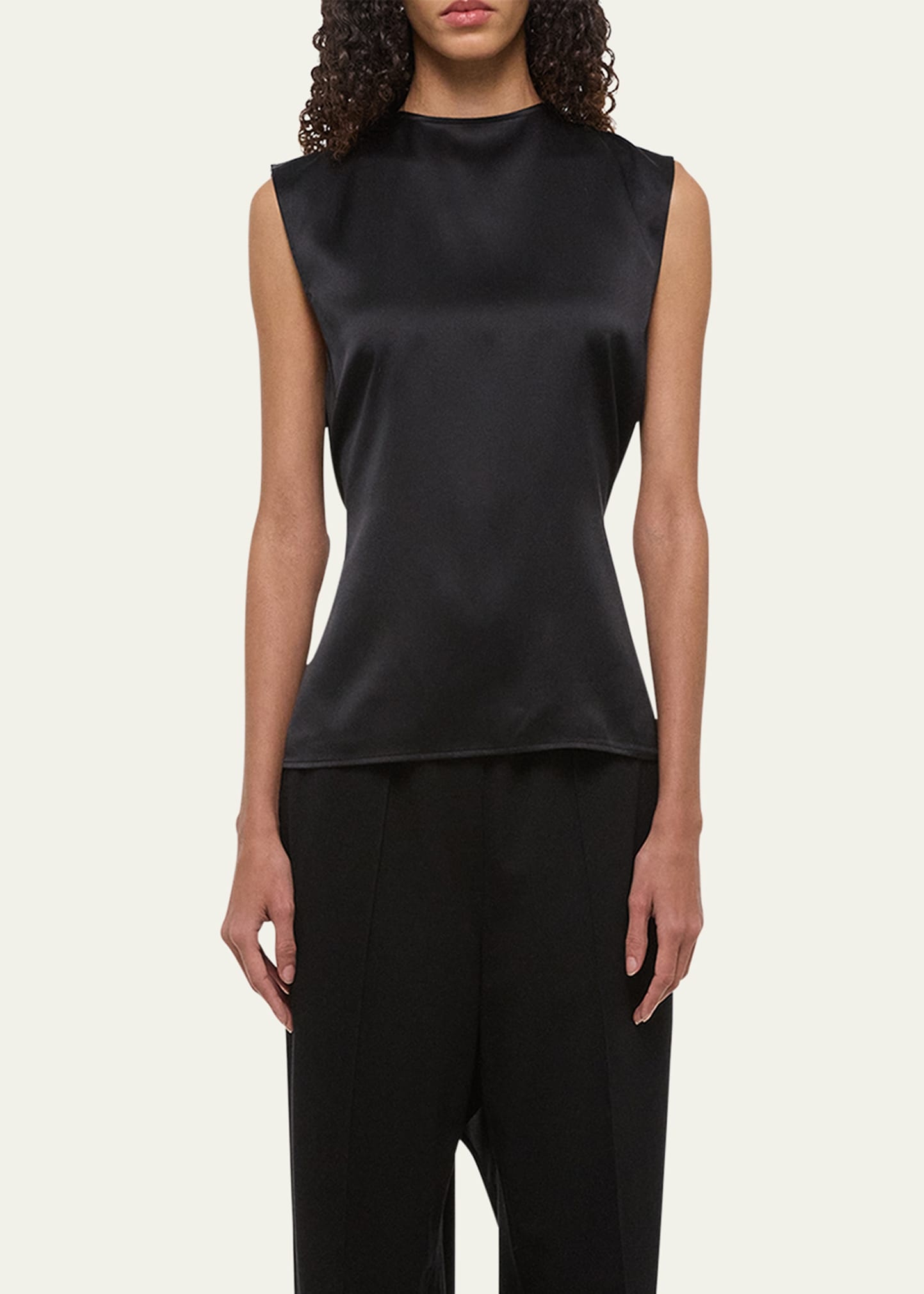 Sleeveless Draped Silk Scarf Top - 2
