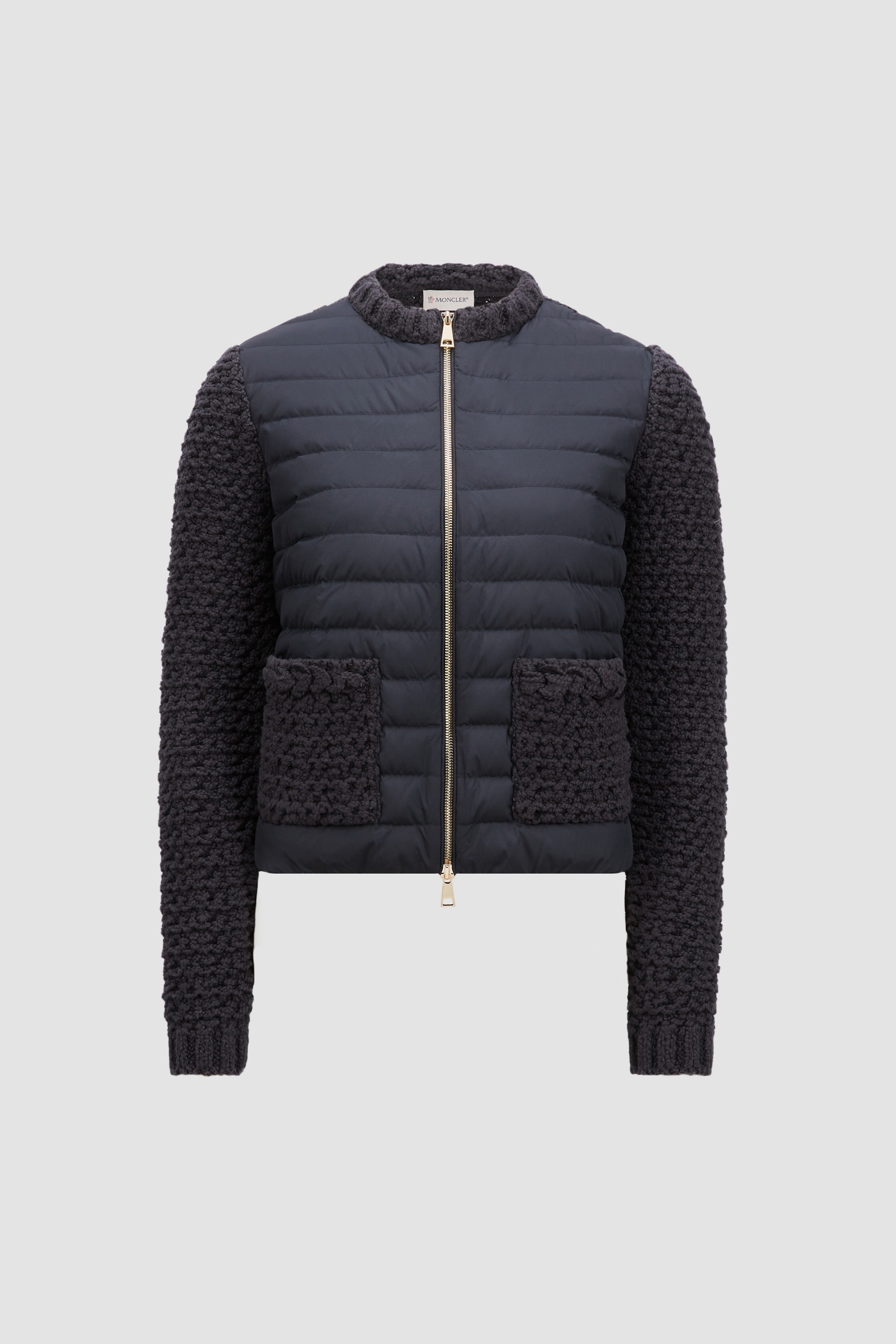 Padded Cotton Zip-Up Cardigan - 1