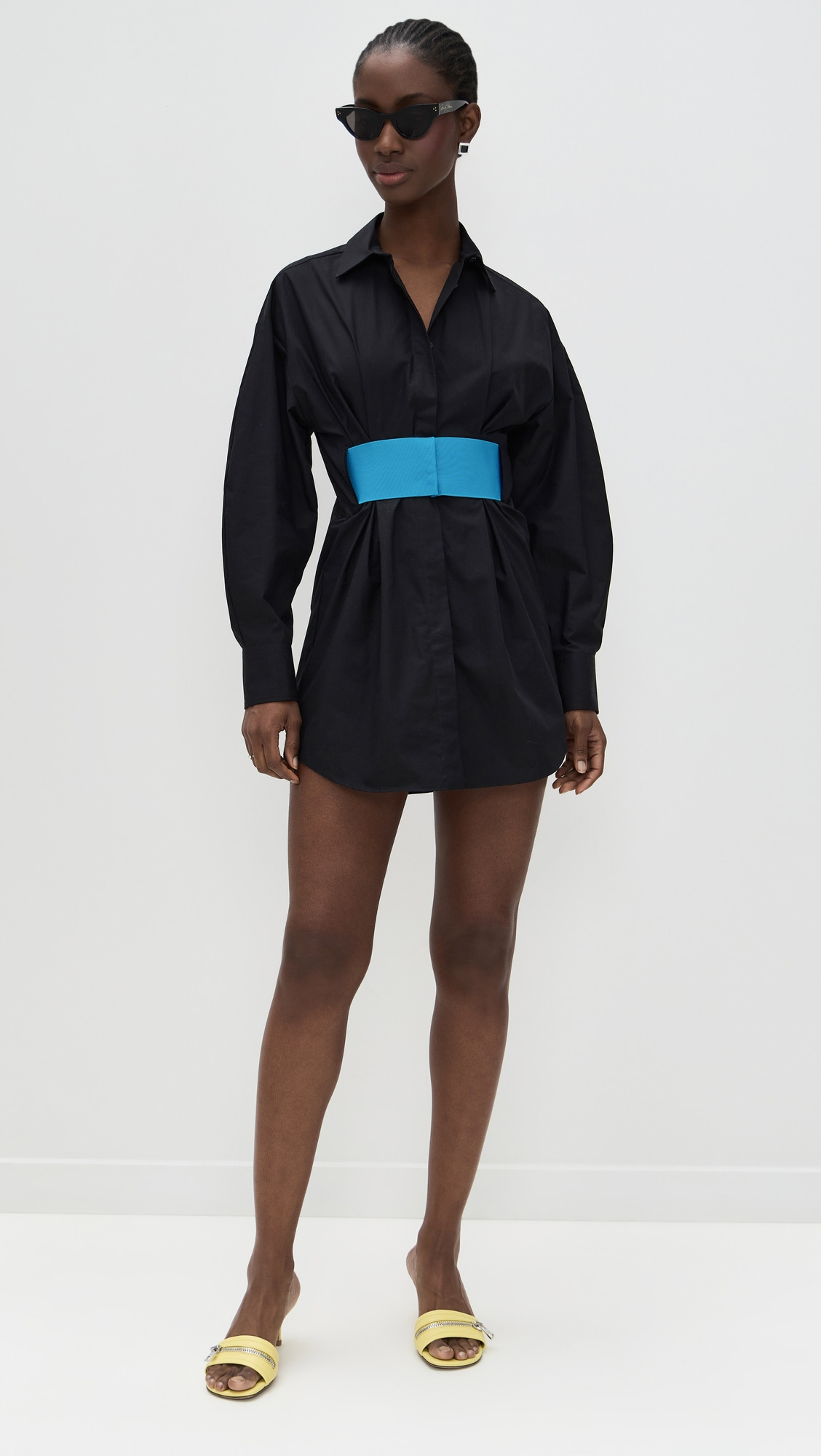 Collar Long Sleeve Mini Dress - 4