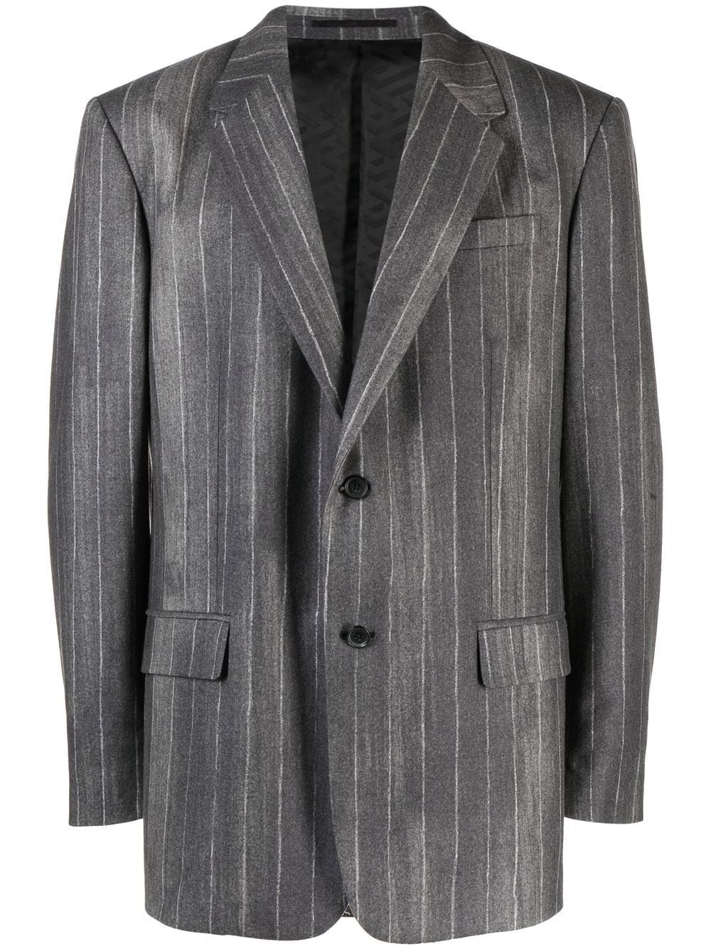 pinstripe single-breasted blazer - 1