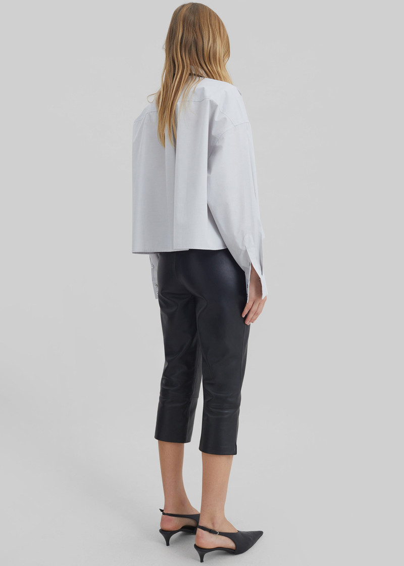 Arlen Cotton Boxy Shirt - Slate Grey 7
