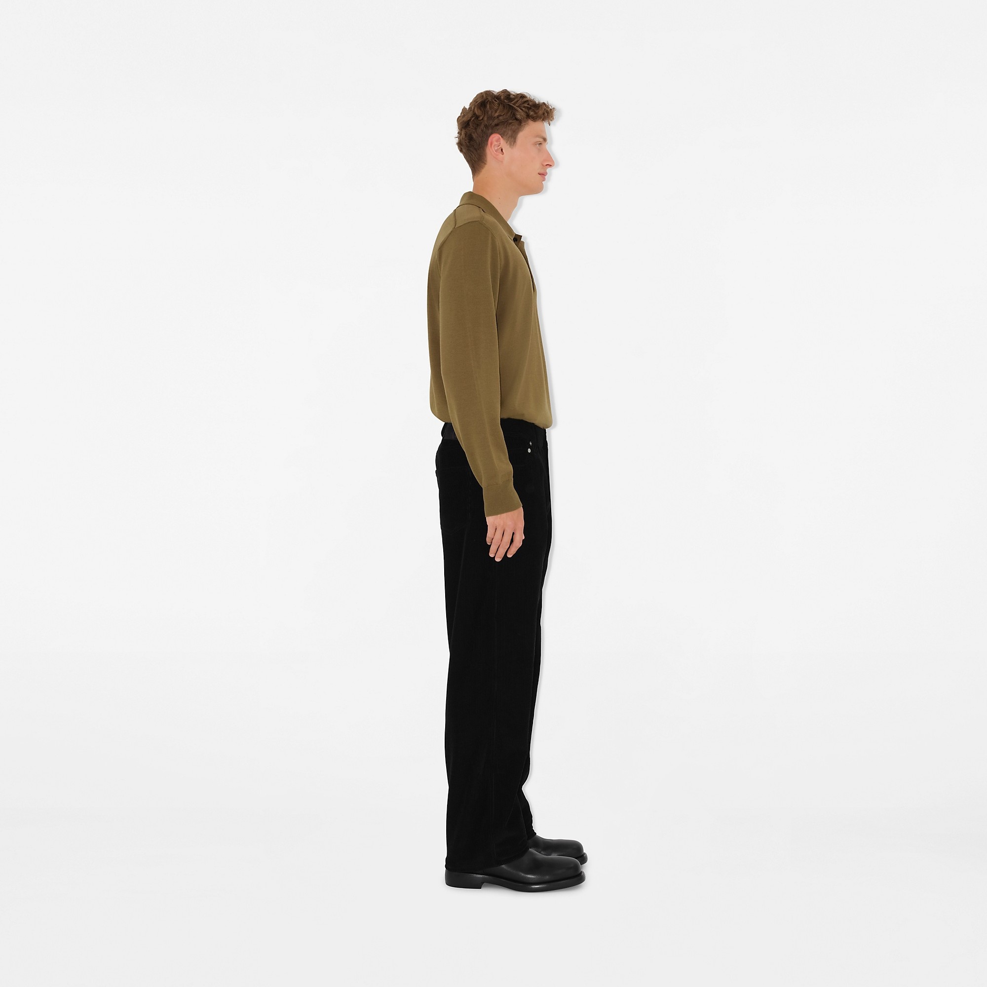 Long-sleeve Wool Polo Shirt - 3