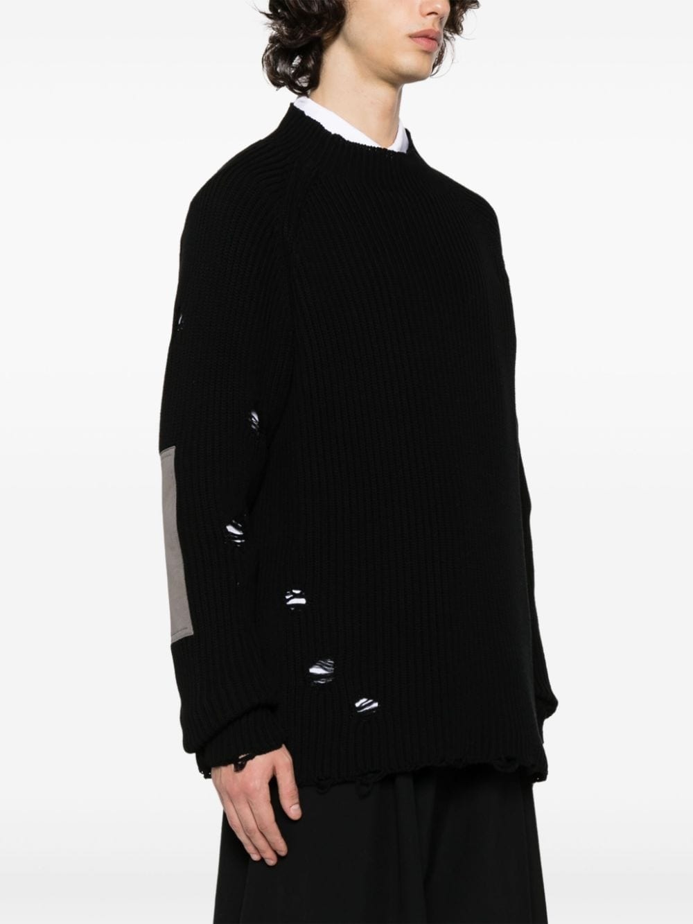 distressed cotton jumper - 3