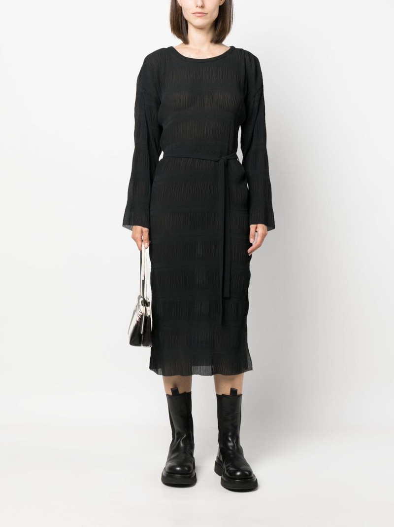 HENRIK VIBSKOV plissÃ©-effect tied-waist midi dress outlook