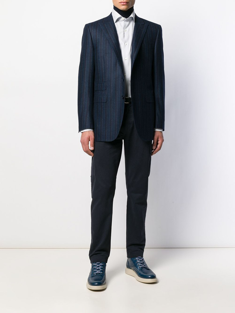 Canali striped fitted blazer outlook
