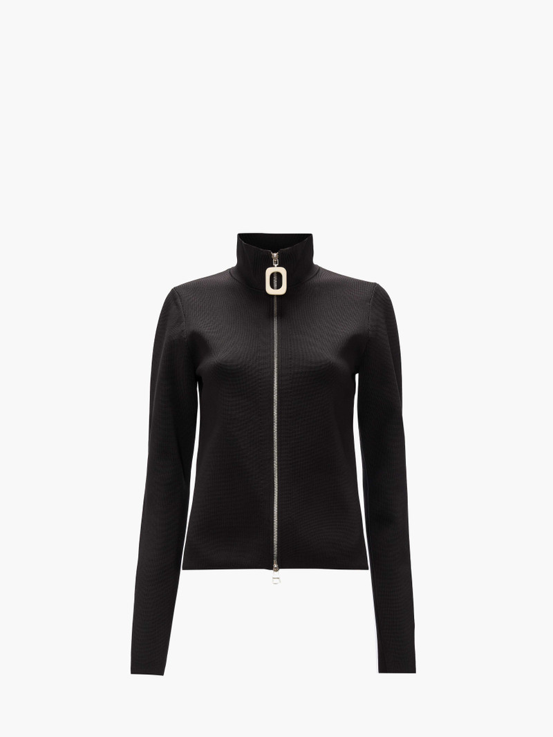 zip-up fine-knit cardigan 1