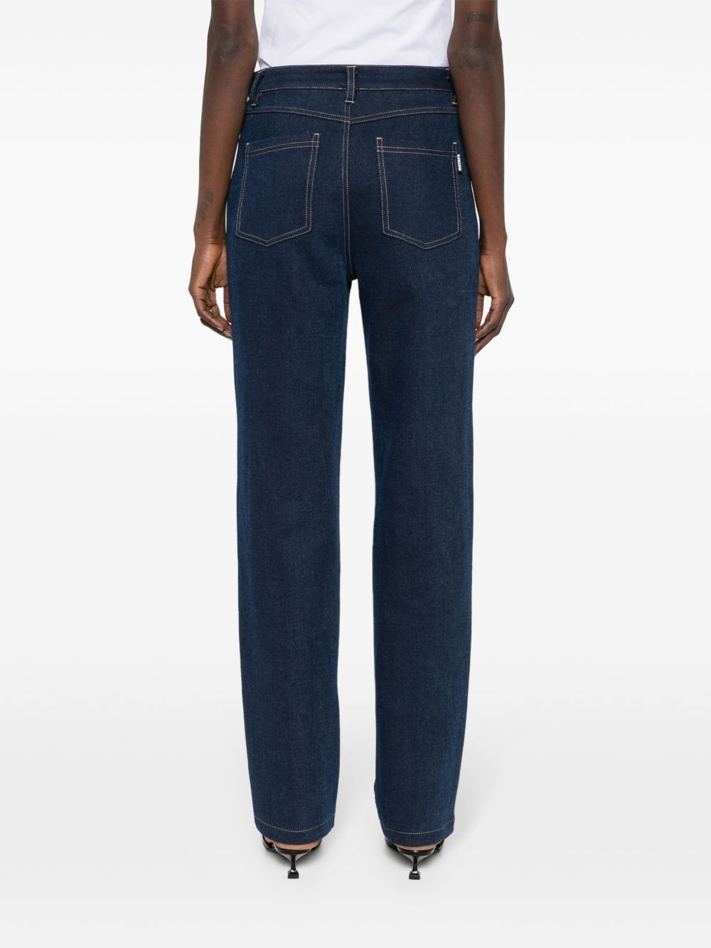straight-leg cotton-blend jeans - 4