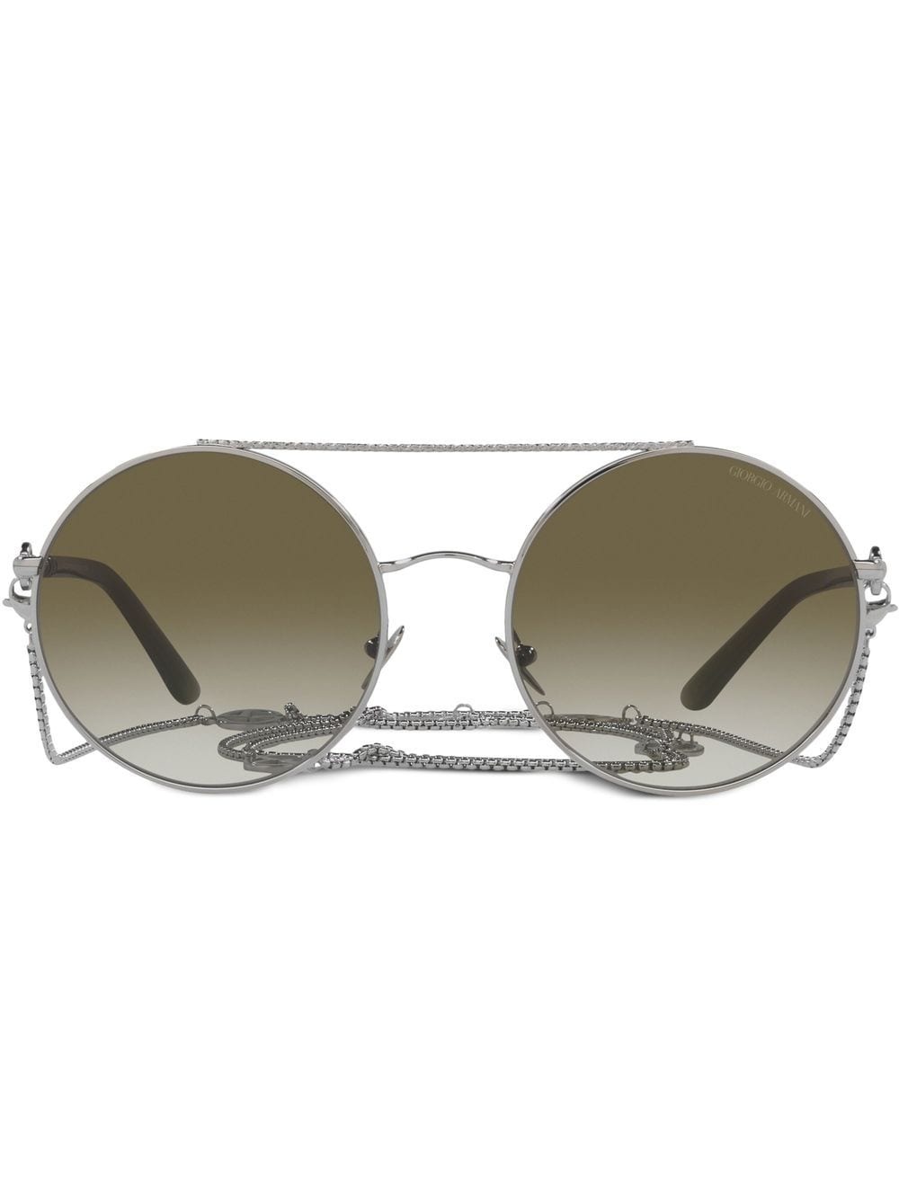 chain-detail round-frame sunglasses - 1