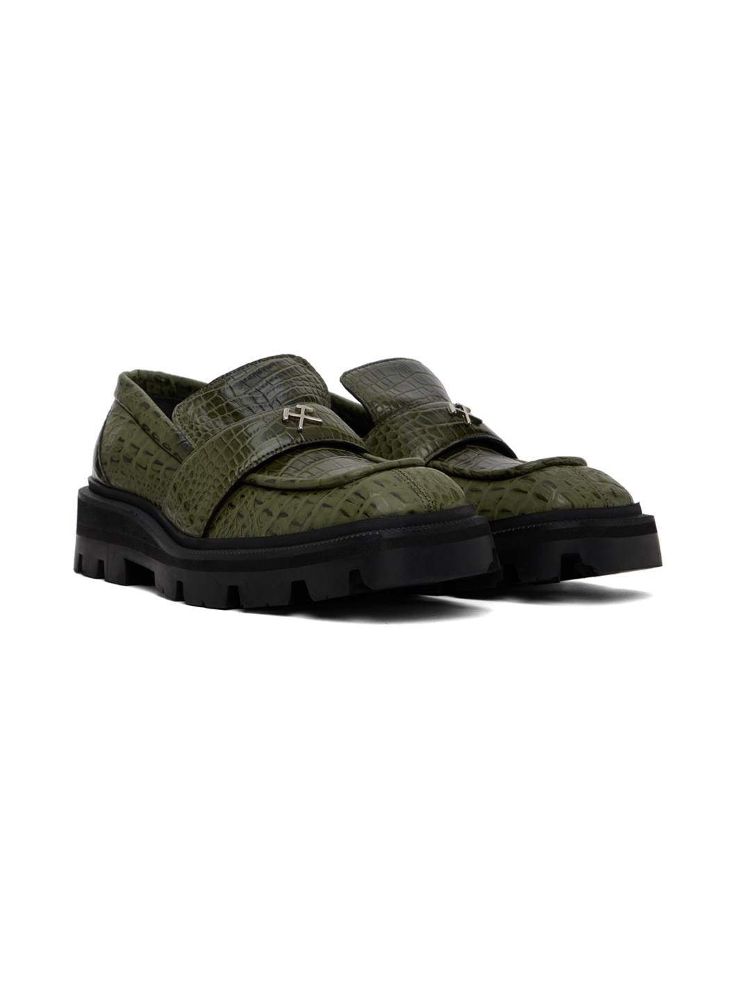 Green Burak Loafers - 4