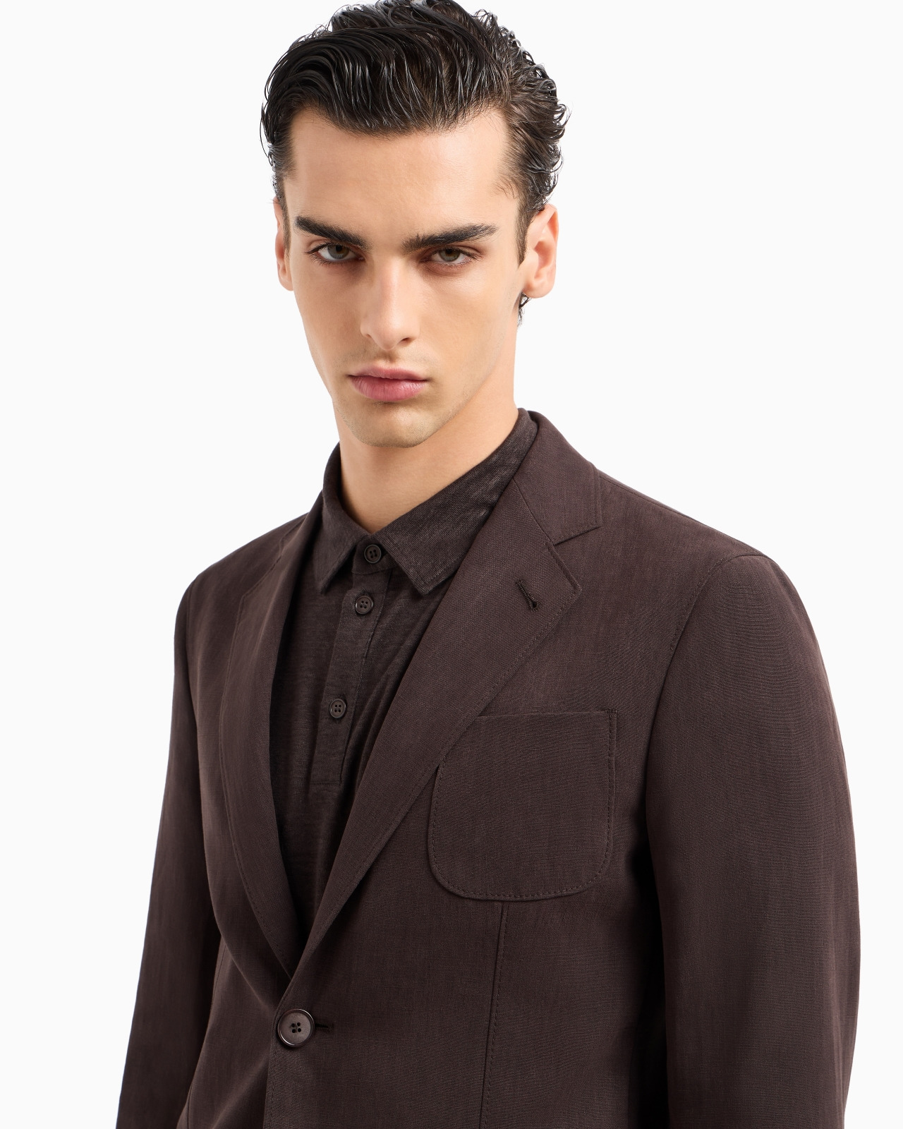 Upton line single-breasted jacket in pure linen canvas - 5