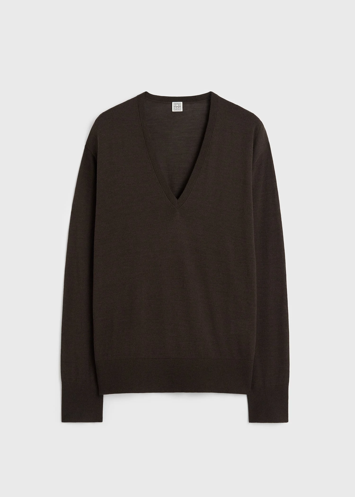 Fine v-neck knit fondante - 1