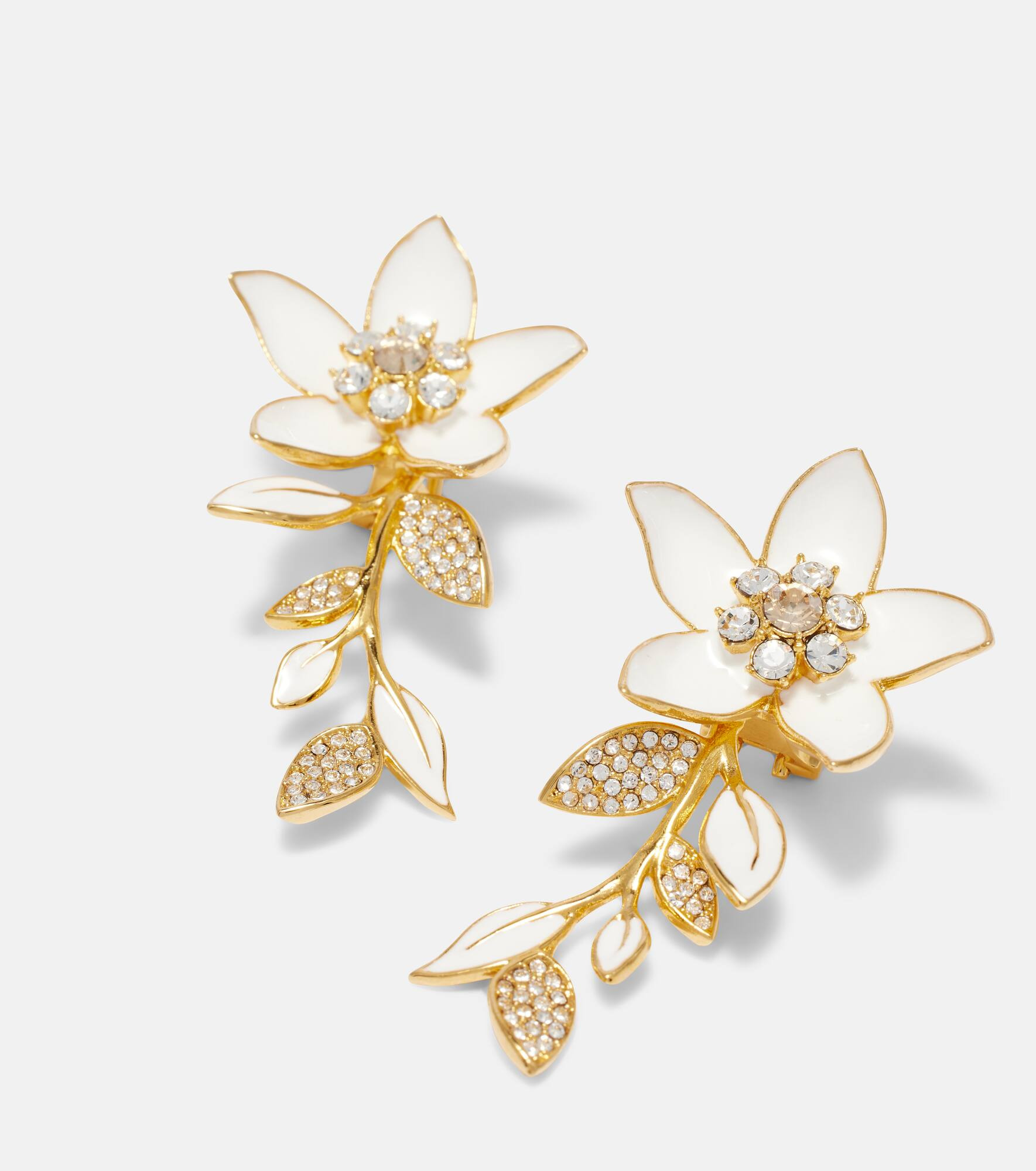 Jasmine Vine embellished enamel earrings - 4