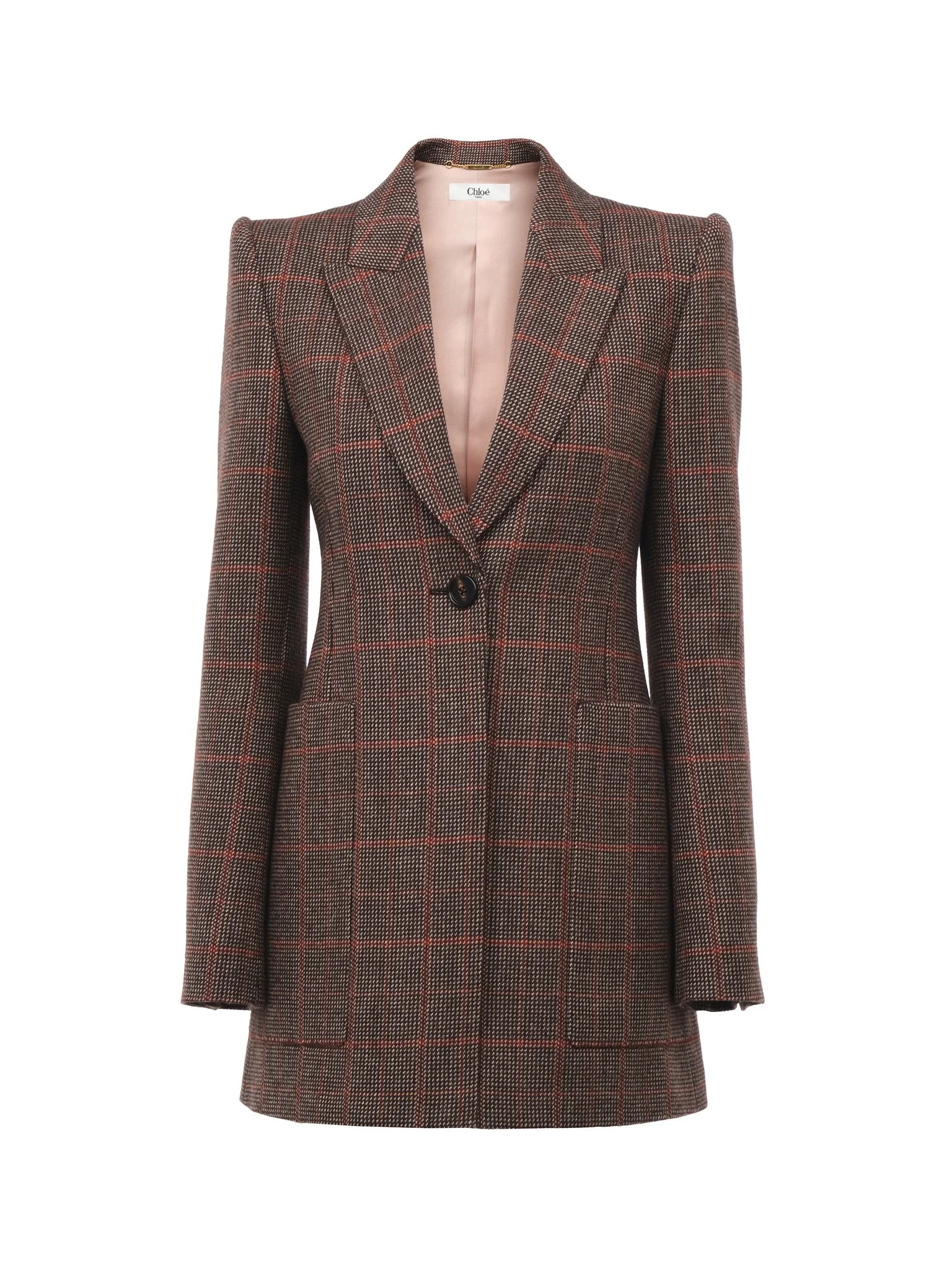 TAILORED JACKET IN CHECK WOOL - 1