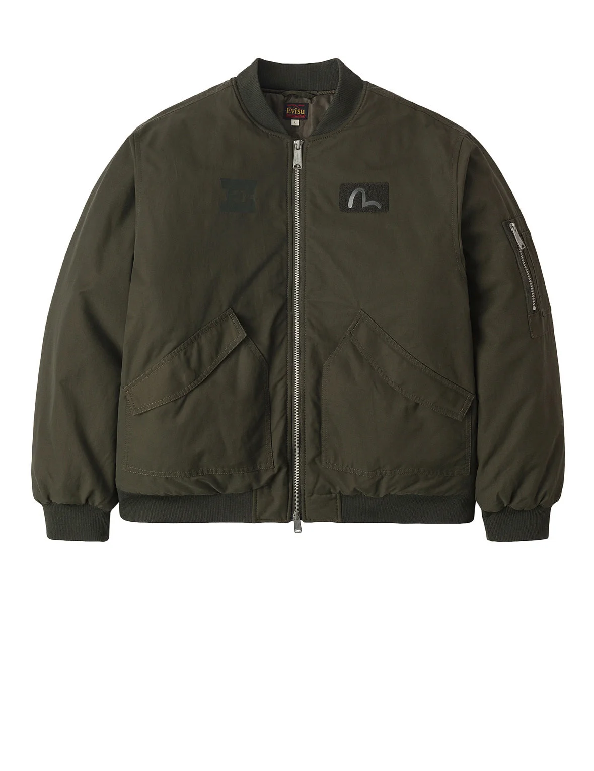 E and Seagull Appliqué Print Regular Fit Bomber Jacket - 1