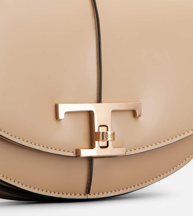 T TIMELESS SHOULDER BAG IN LEATHER MINI - BEIGE 5