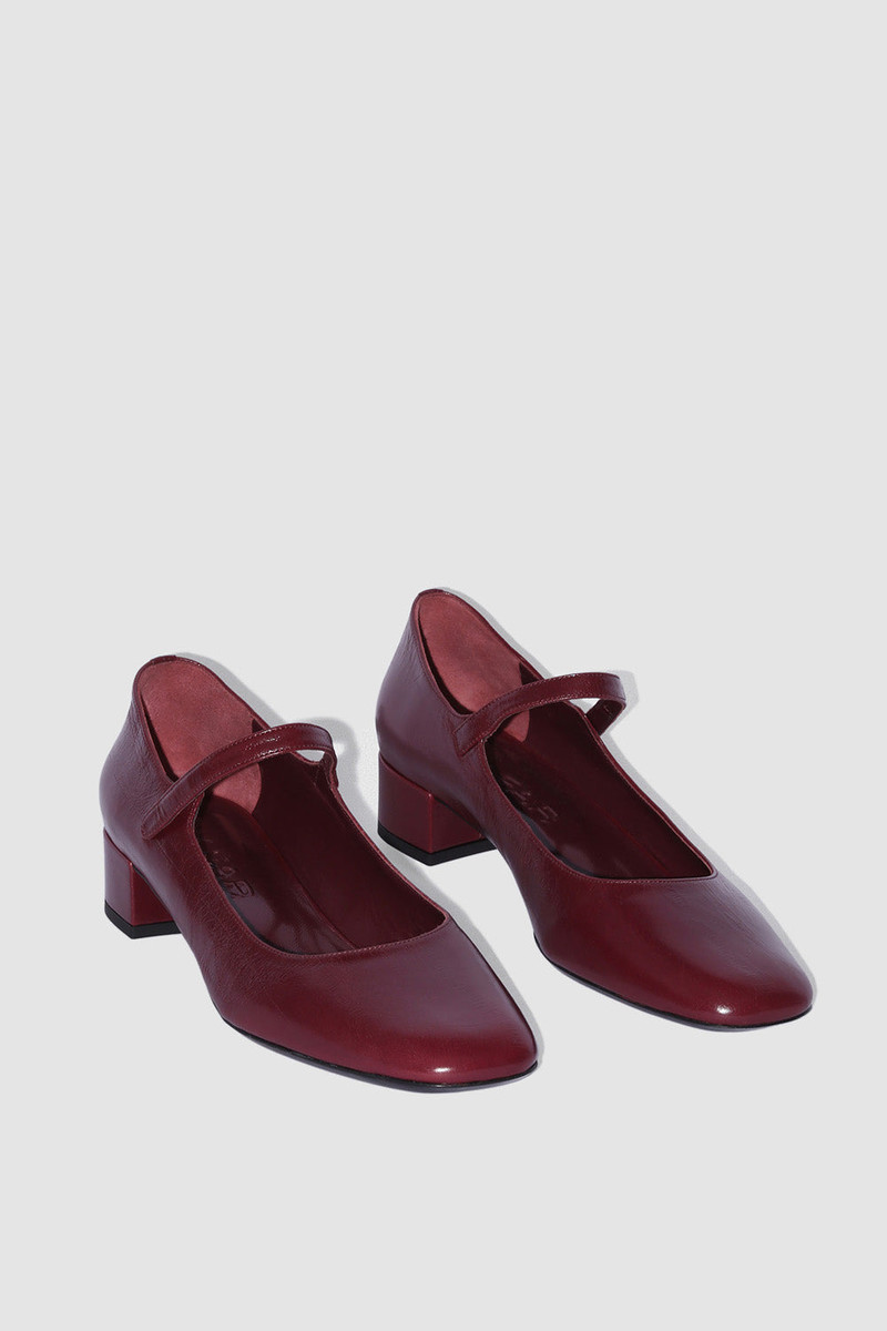 BY FAR Ginny Sour Cherry Eel Embossed Leather Mary Jane Pump outlook