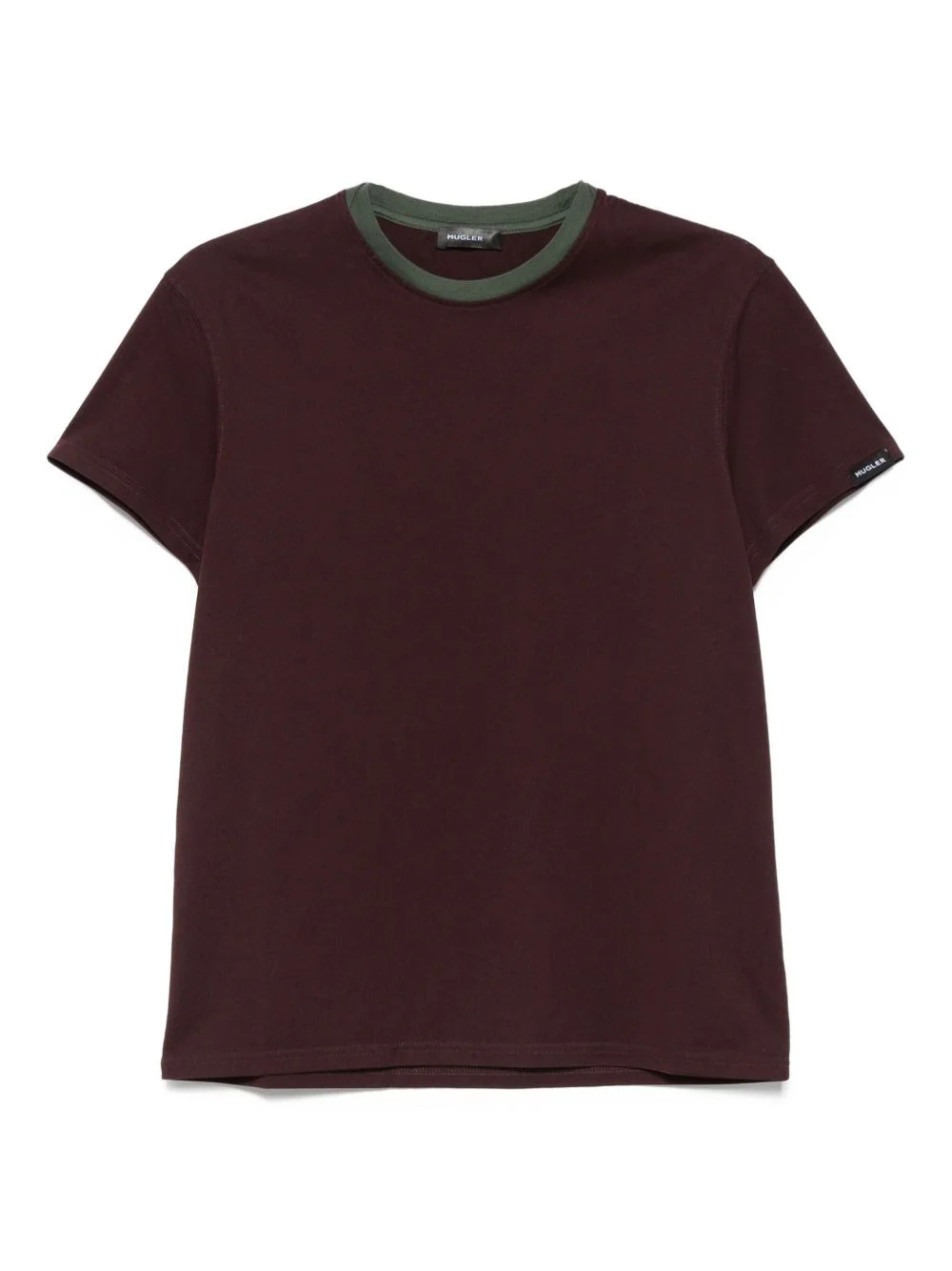 contrast-collar cotton T-shirt - 1