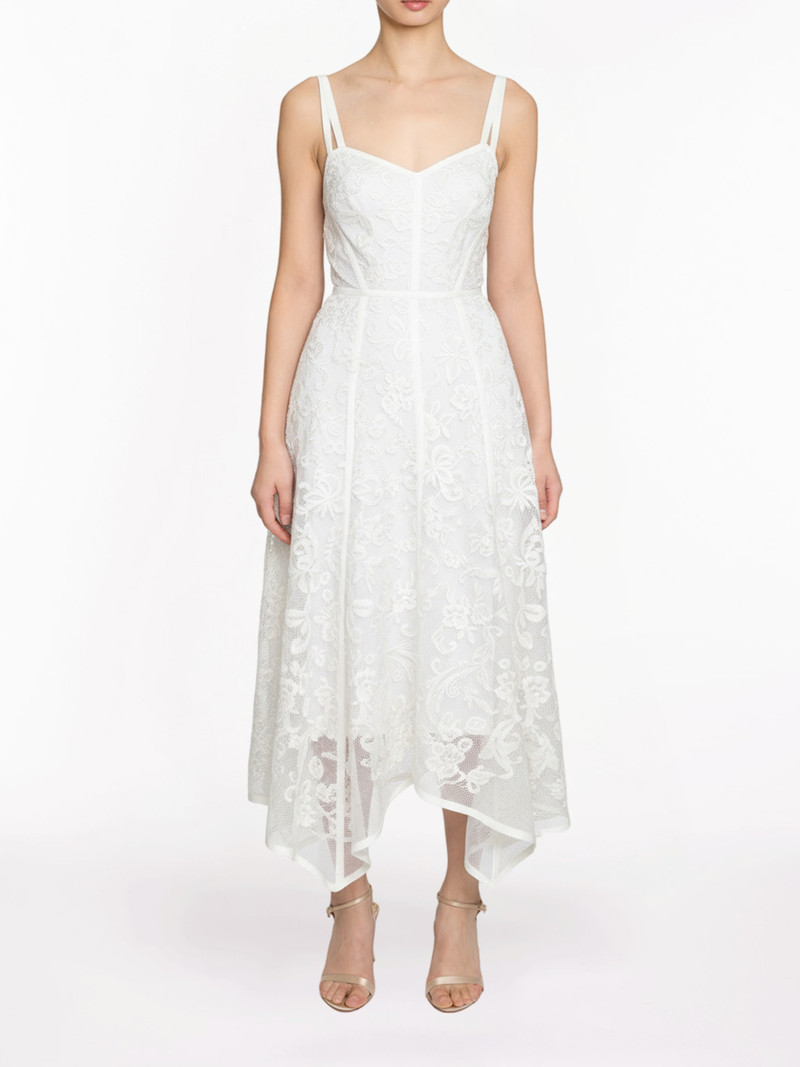 RIBBON STRAP CORDED LACE DRESS 1