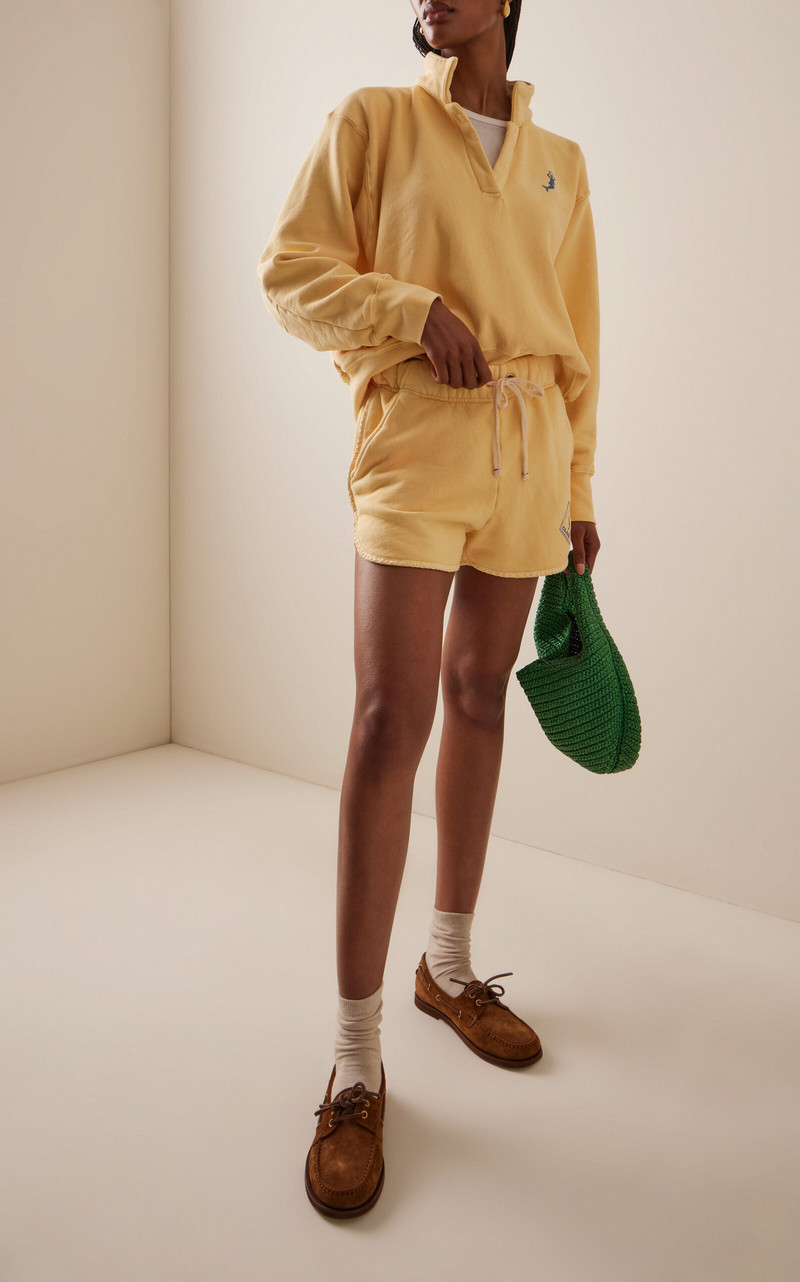 LES TIEN Exclusive Club Moda Riviera Serena Cotton Shorts yellow outlook