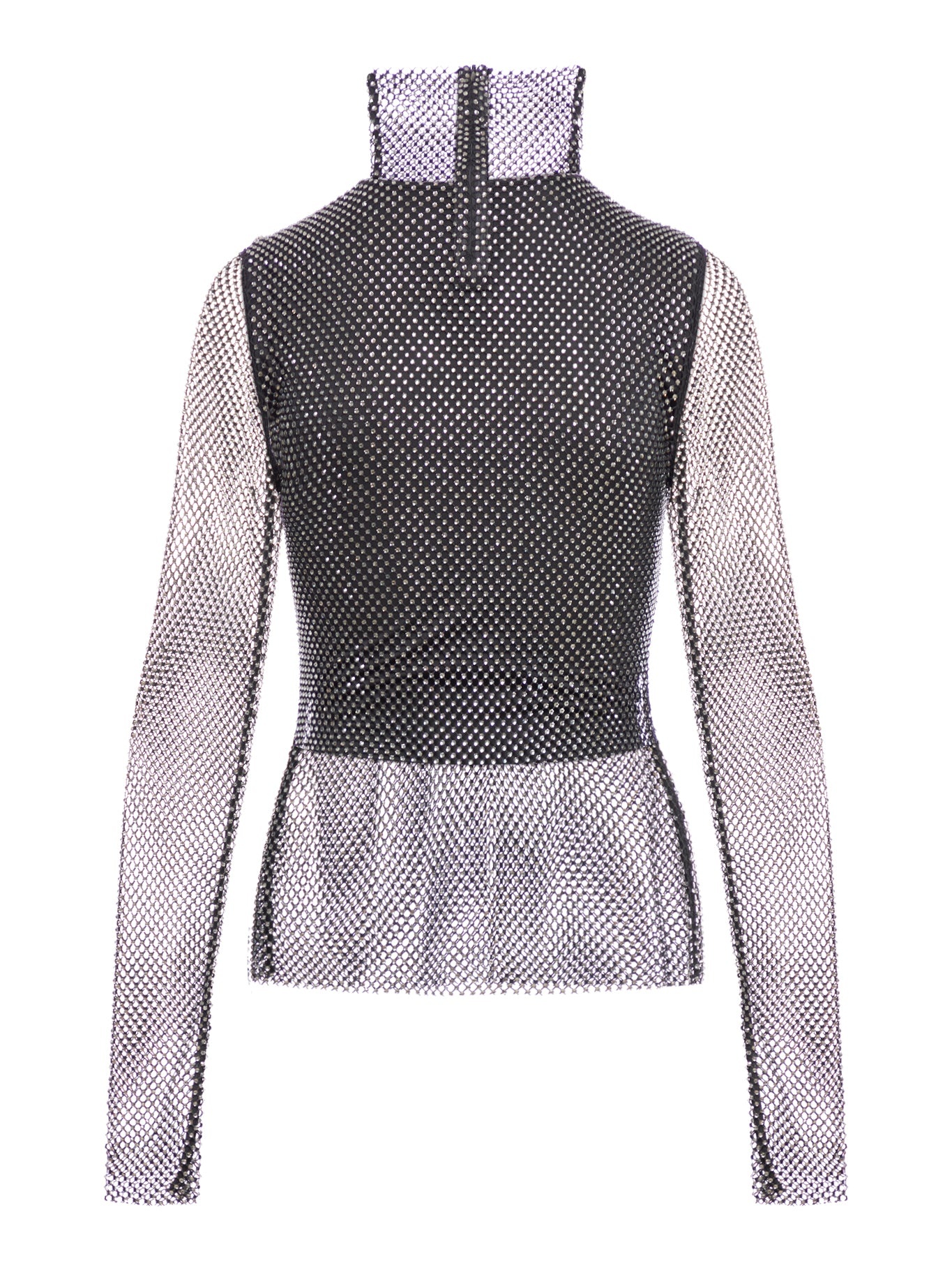 MESH TURTLENECK WITH RHINESTONES - 2