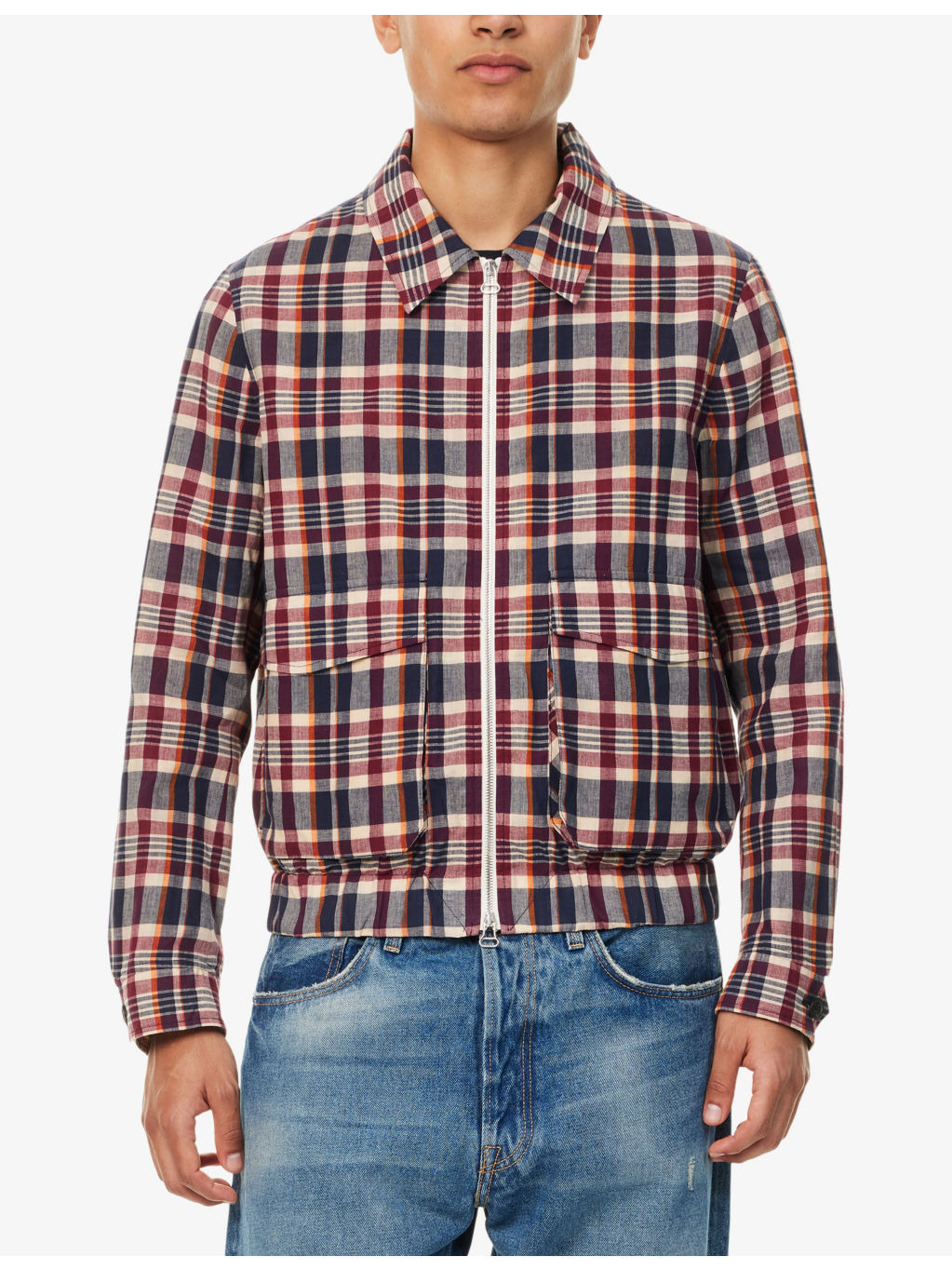 Check-Print Waxed Cotton Jacket - 3