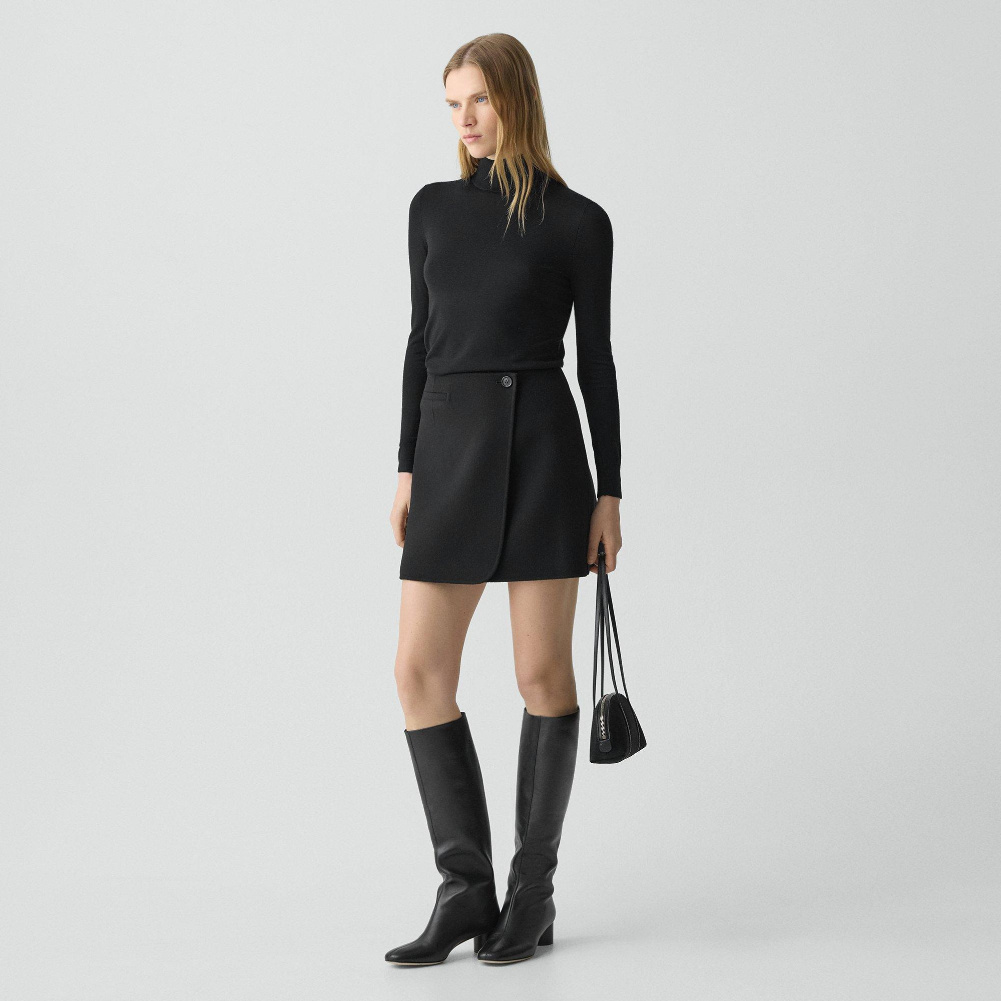 Wrap Skirt in Double-Face Wool-Cashmere - 3