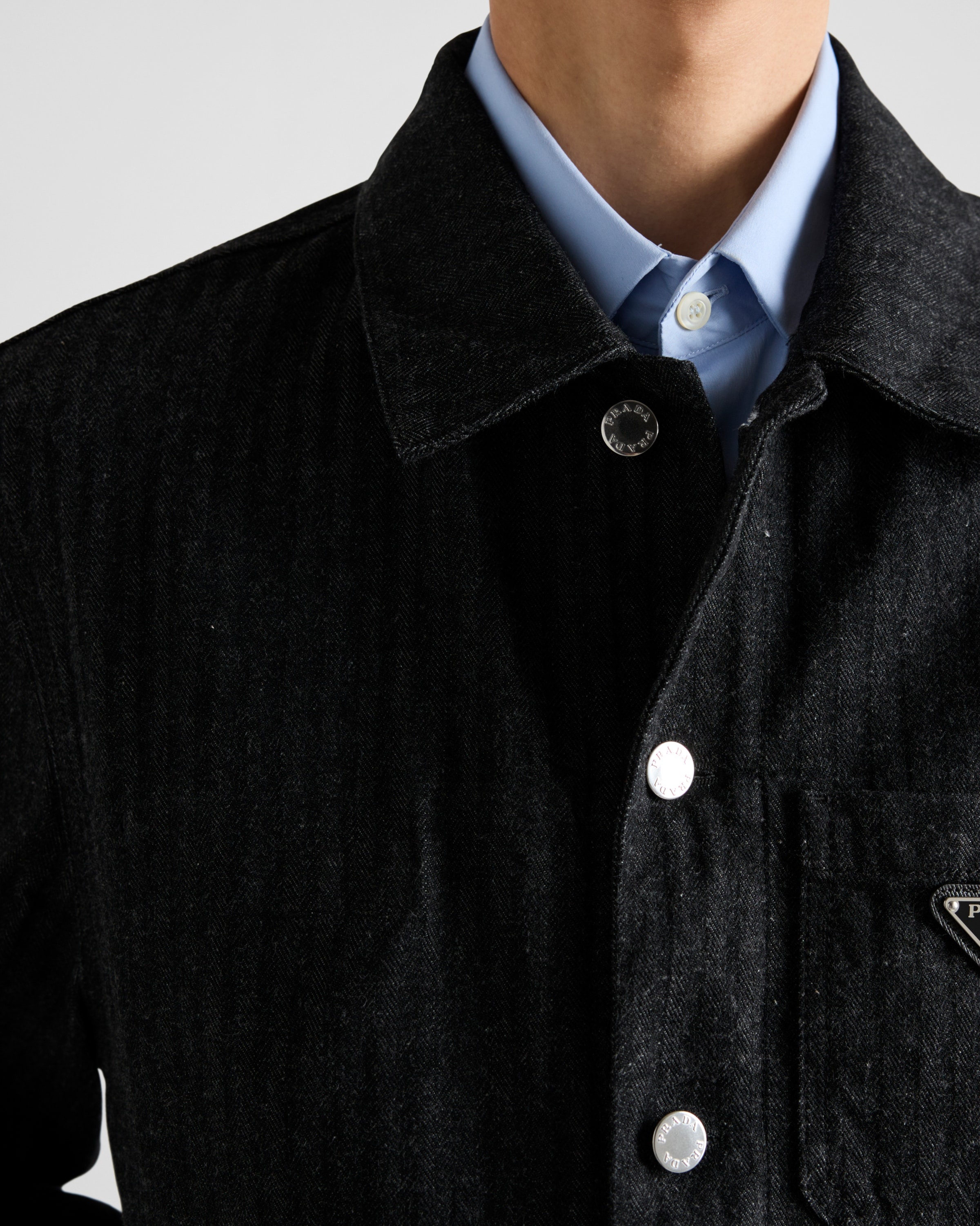 Chevron denim blouson jacket - 3