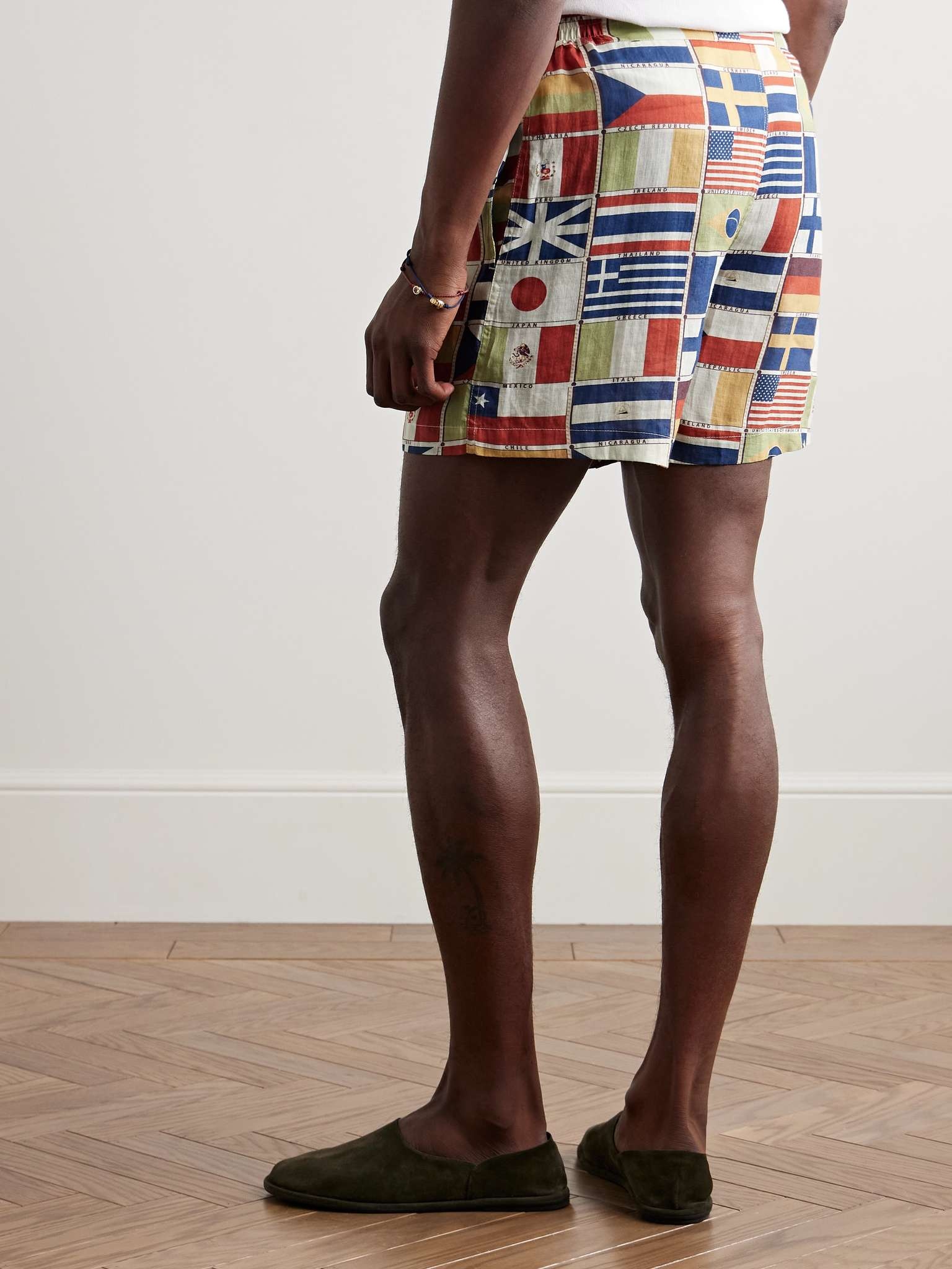 International Straight-Leg Printed Linen Shorts - 4